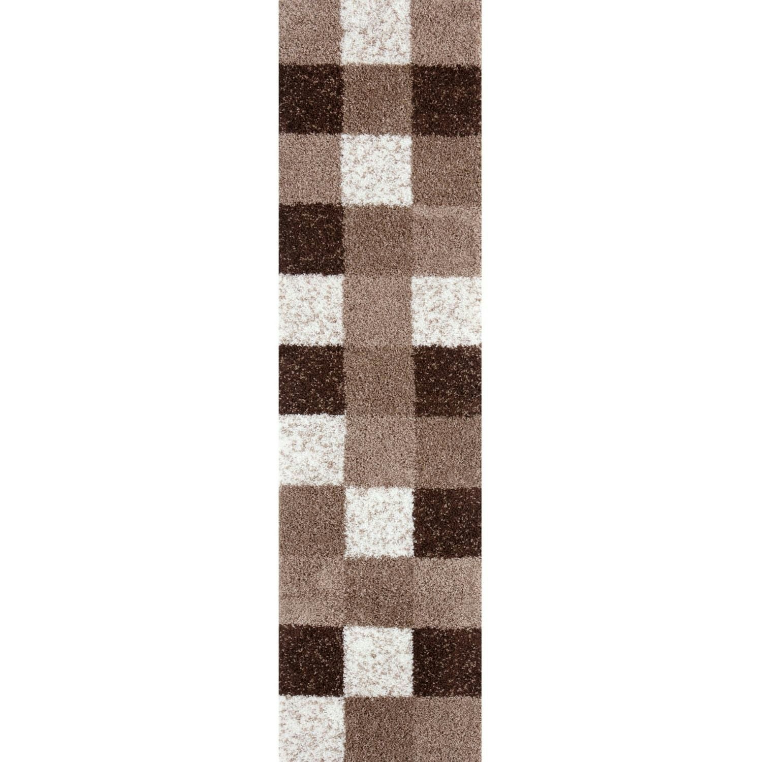 The Rugs Brown Myshaggy Geometric Rug - 80X300 Cm