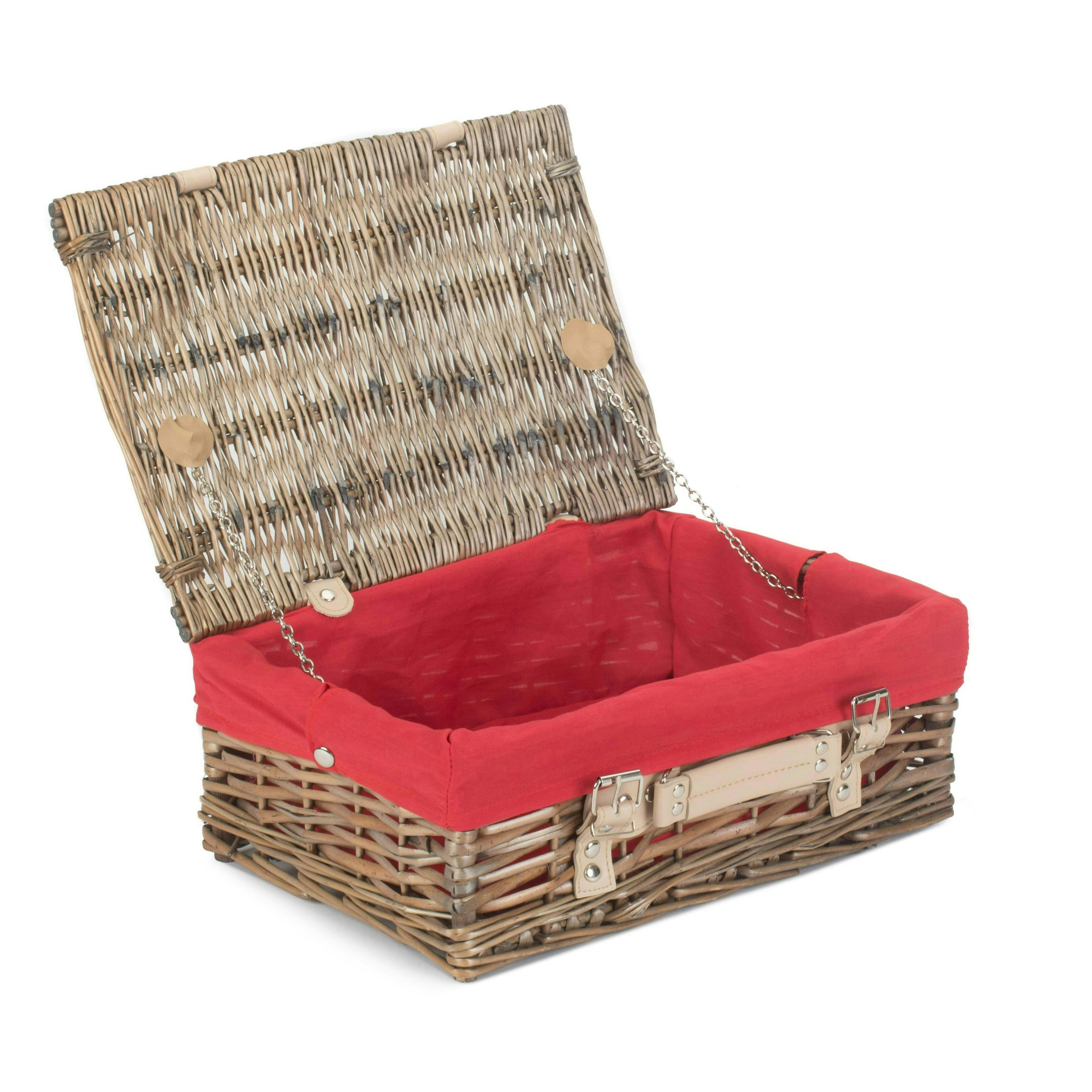 Red Hamper 35Cm Antique Wash Split Willow Wicker Basket