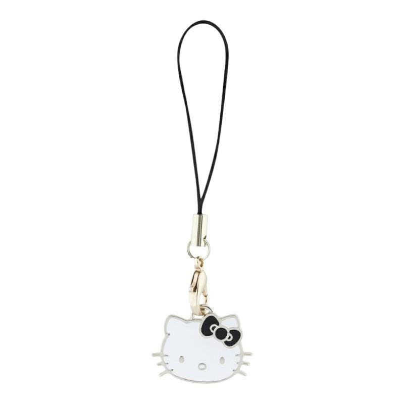 Hello Kitty Black Phone Strap Kitty Cute Head Charm - Hkcpmkhk