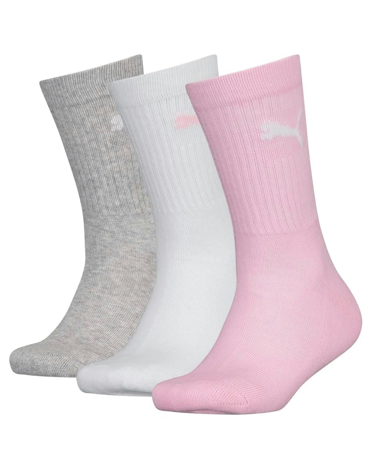 Puma Girls Light/Grey/White 3-Pack 'S Sports Socks, Rose Water - Eur 35-38