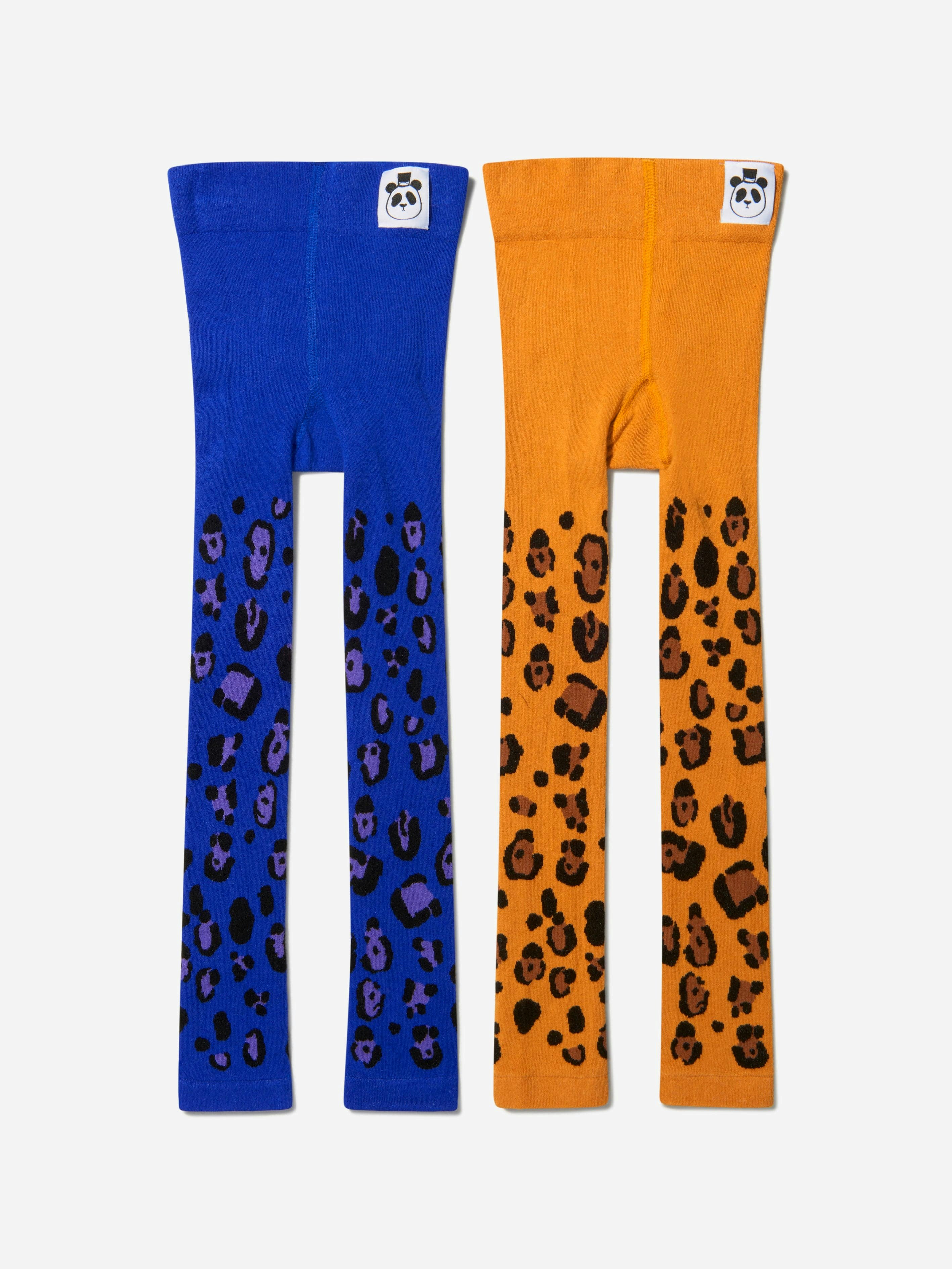 Mini Rodini Girls Organic Cotton Leopard Leggings (2 Pack) In Multicolour - Multicoloured - 1 - 3 Mths