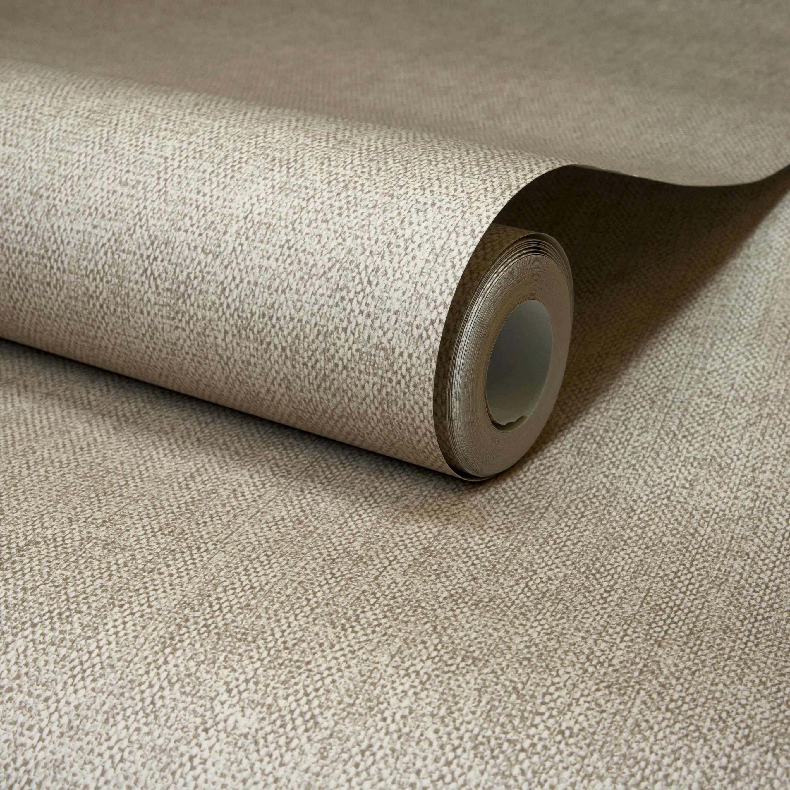 Grandeco Boutique Mini Twill Woven Fabric Effect Wallpaper - Taupe - Image 2