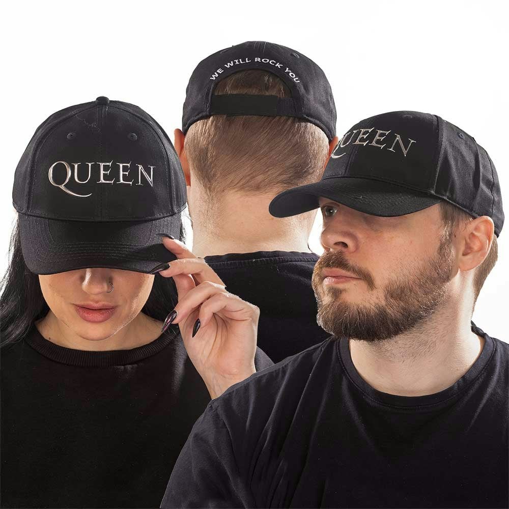 Paradiso Clothing Unisex Black Queen We Will Rock You Chrome Logo Strapback