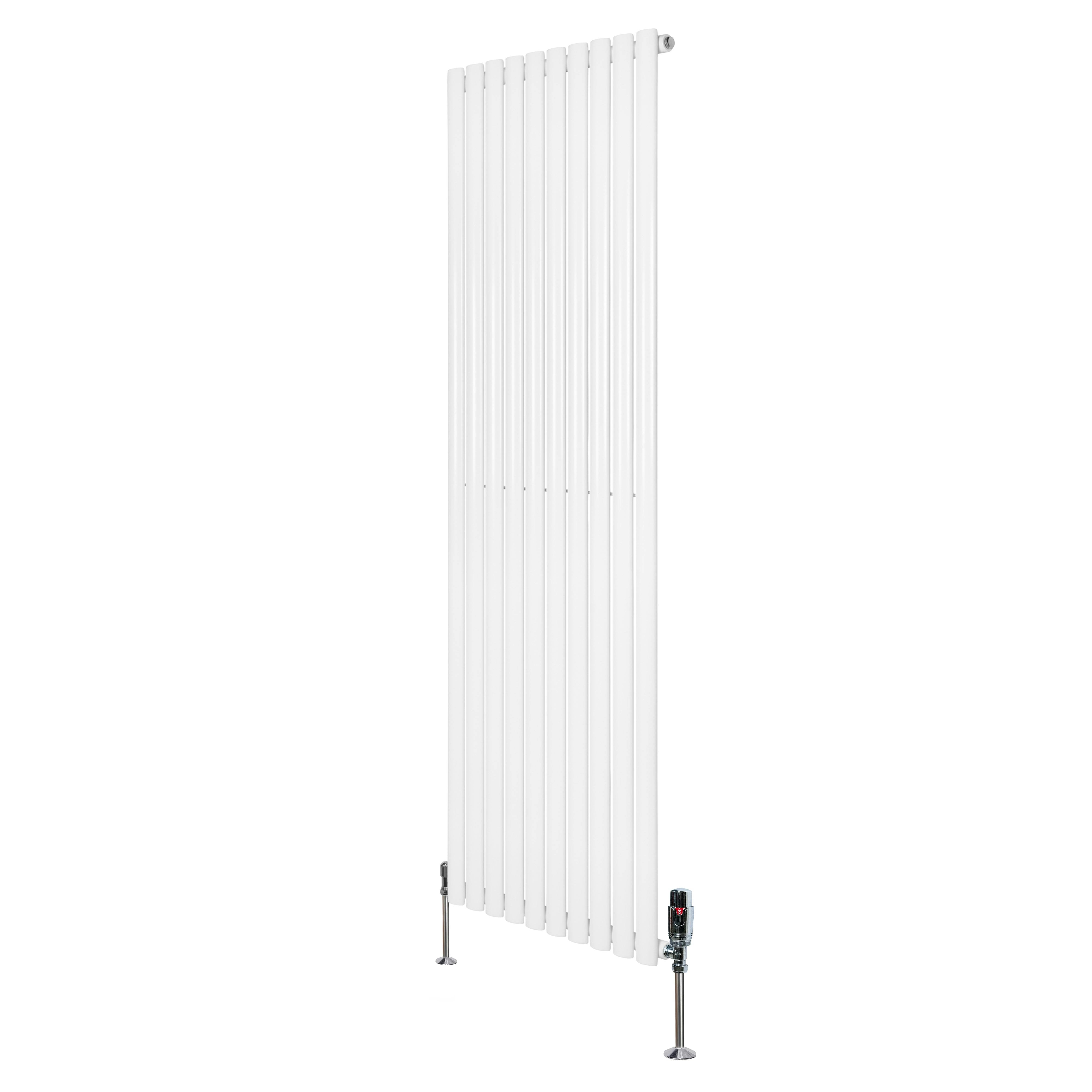 Monstershop White Oval Single Column Radiator & Valves – 1800Mm X 600Mm –