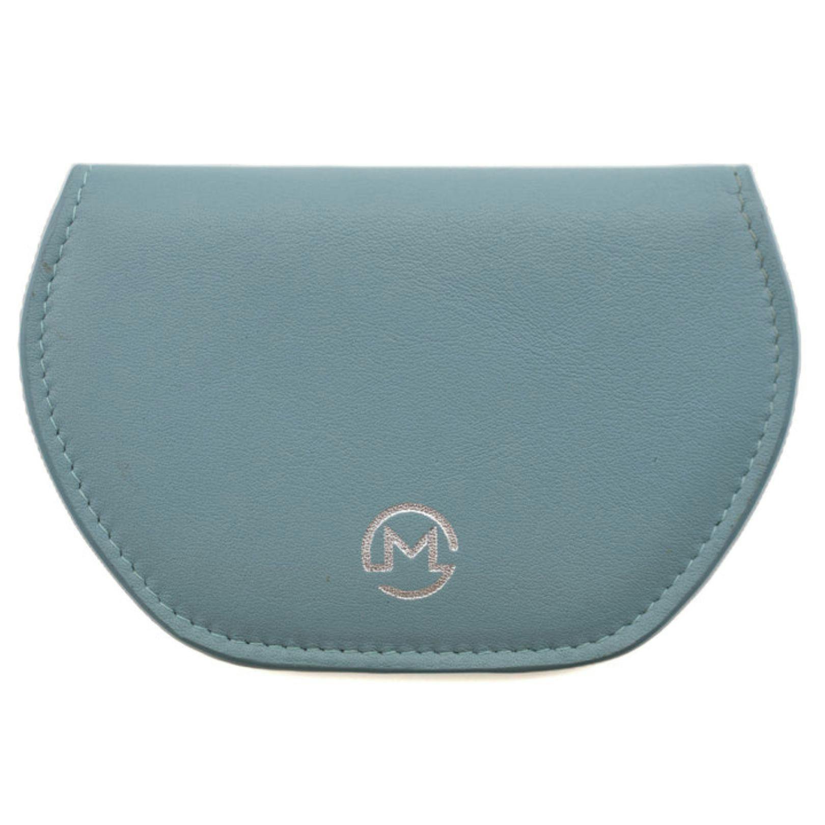Mala Leather Blue Super Slim Magnetic Leather Glasses Cover Case - Steel