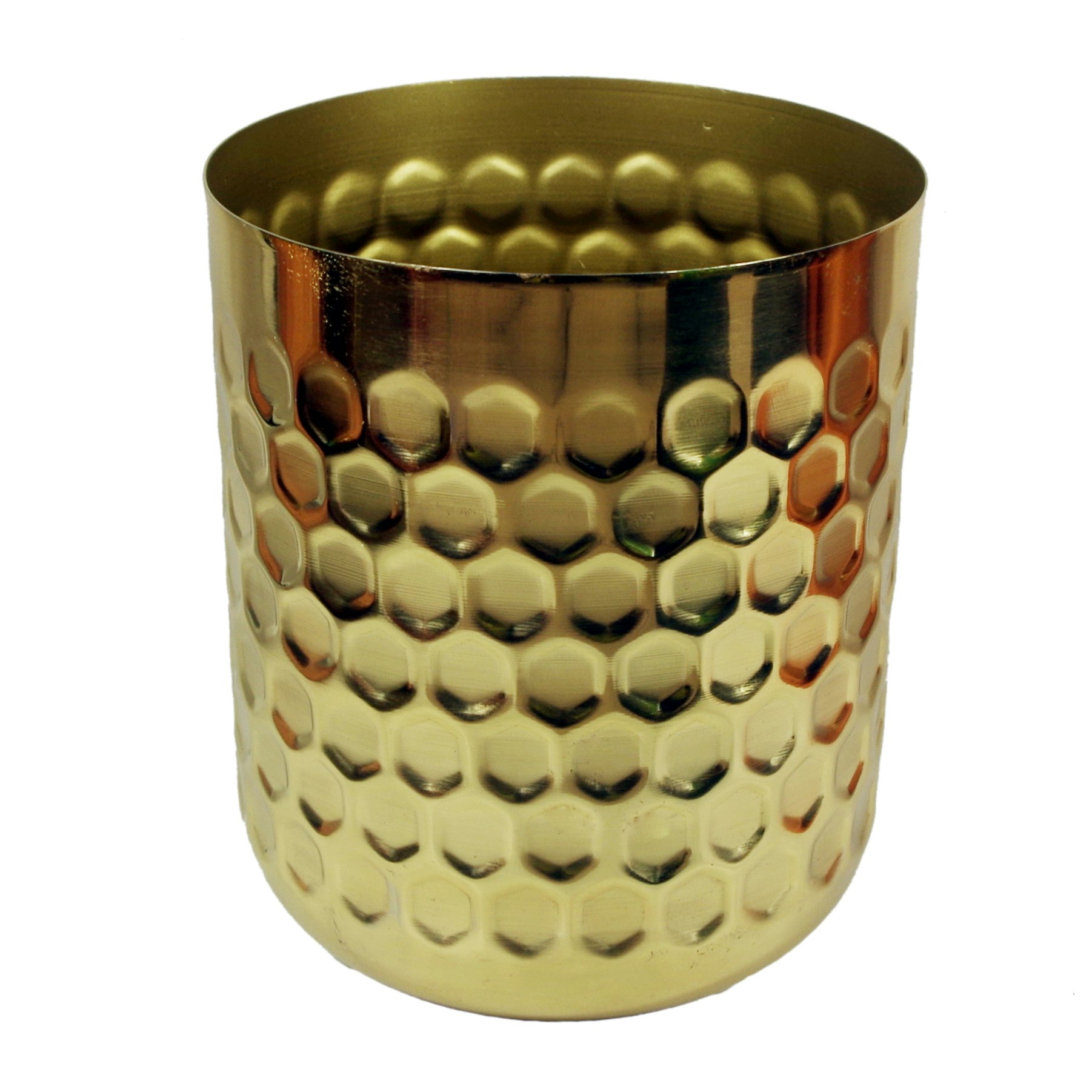 Leaf Gold Honeycomb Metal Planter - X 15.5Cm - 18Cm