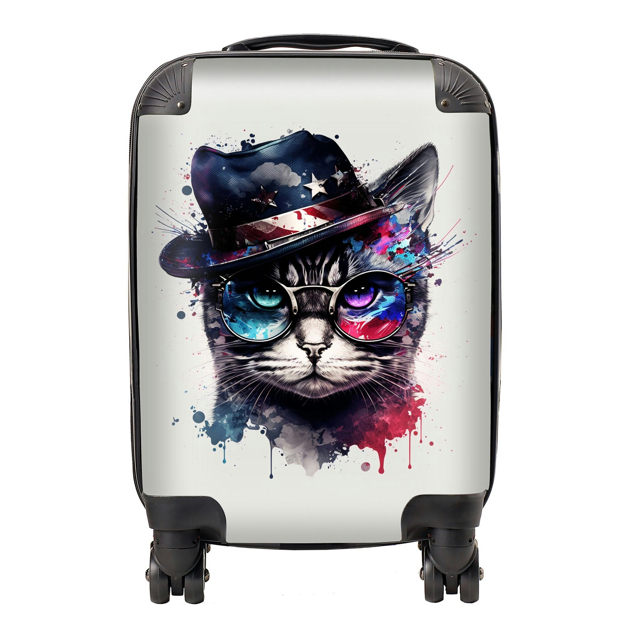 Warren Reed American Shorthair Cat Face Glasses Splashart Suitcase - Small