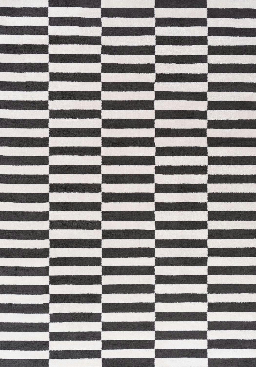 The Rugs Dark/Grey Loft Striped Rug - 240X340 Cm