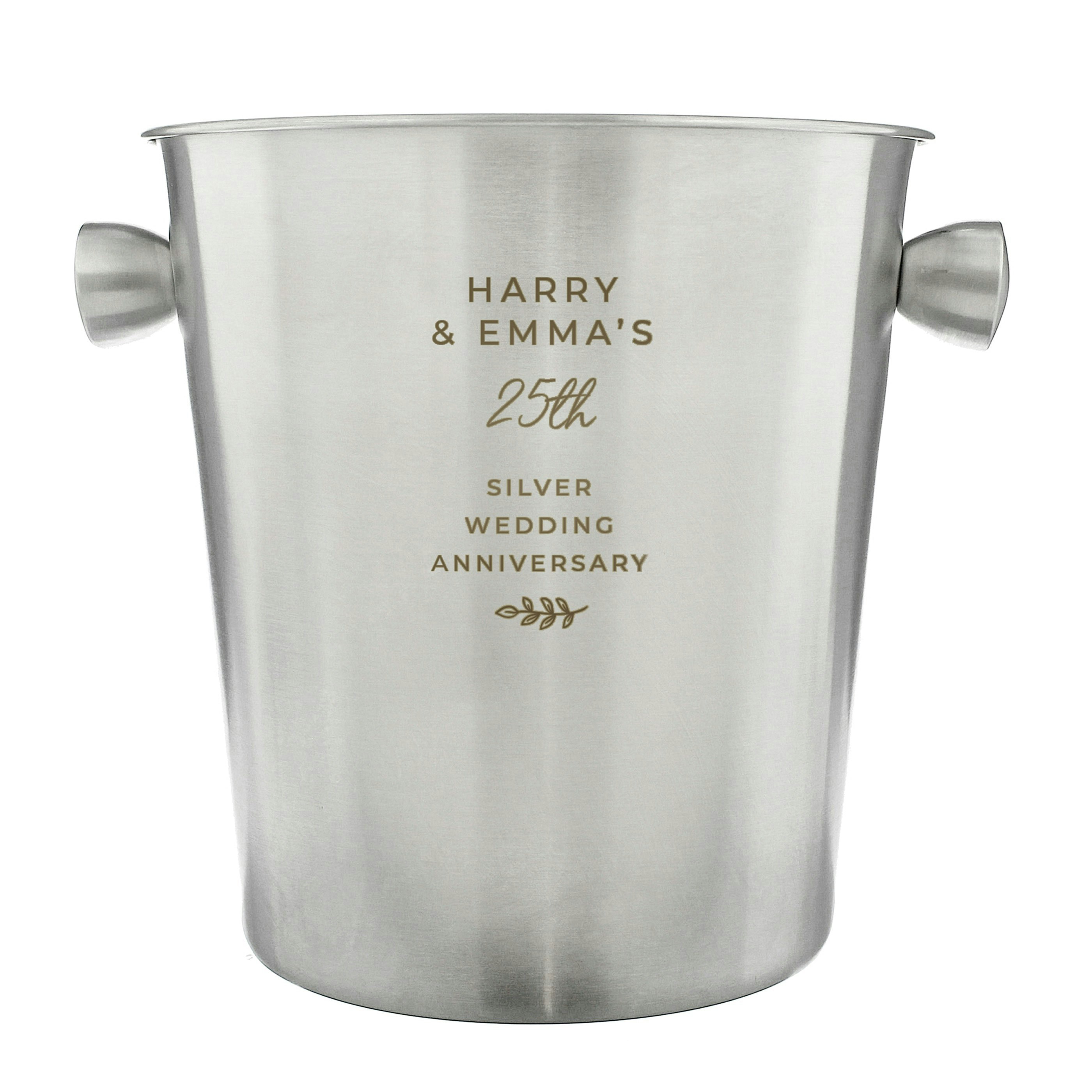 Rackhams Personalised Free Text Stainless Steel Ice Bucket