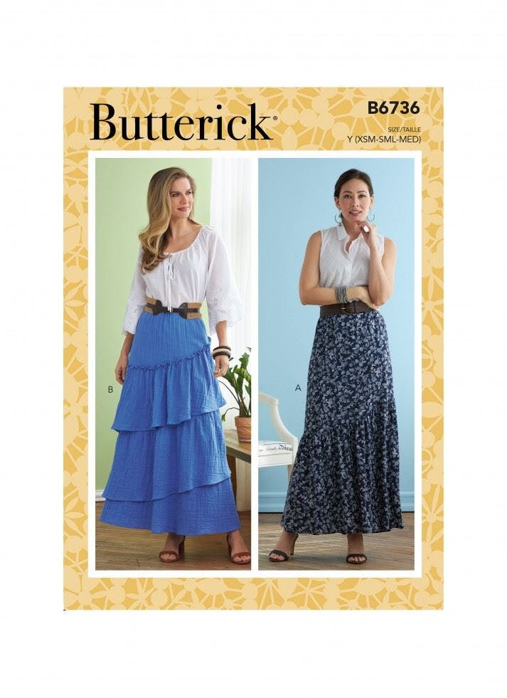 Butterick Women's Sewing Pattern 6736, Skirts For Y (Xs-S-M) - Intermediate - Y (Xs-S-M)