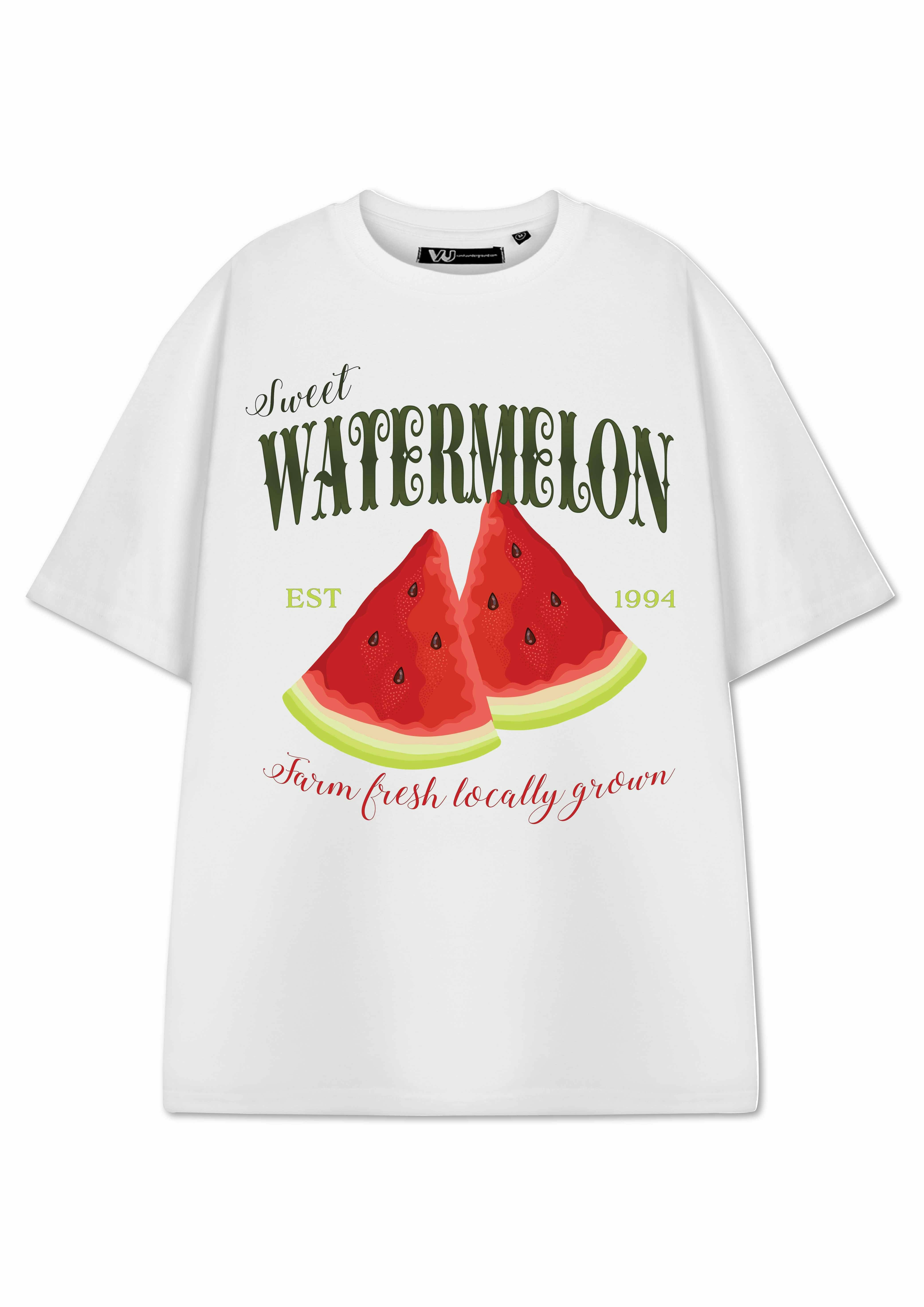 Vanilla Underground Women's White Show Me The Merch Watermelon Short Sleeved T-Shirt - X-Large