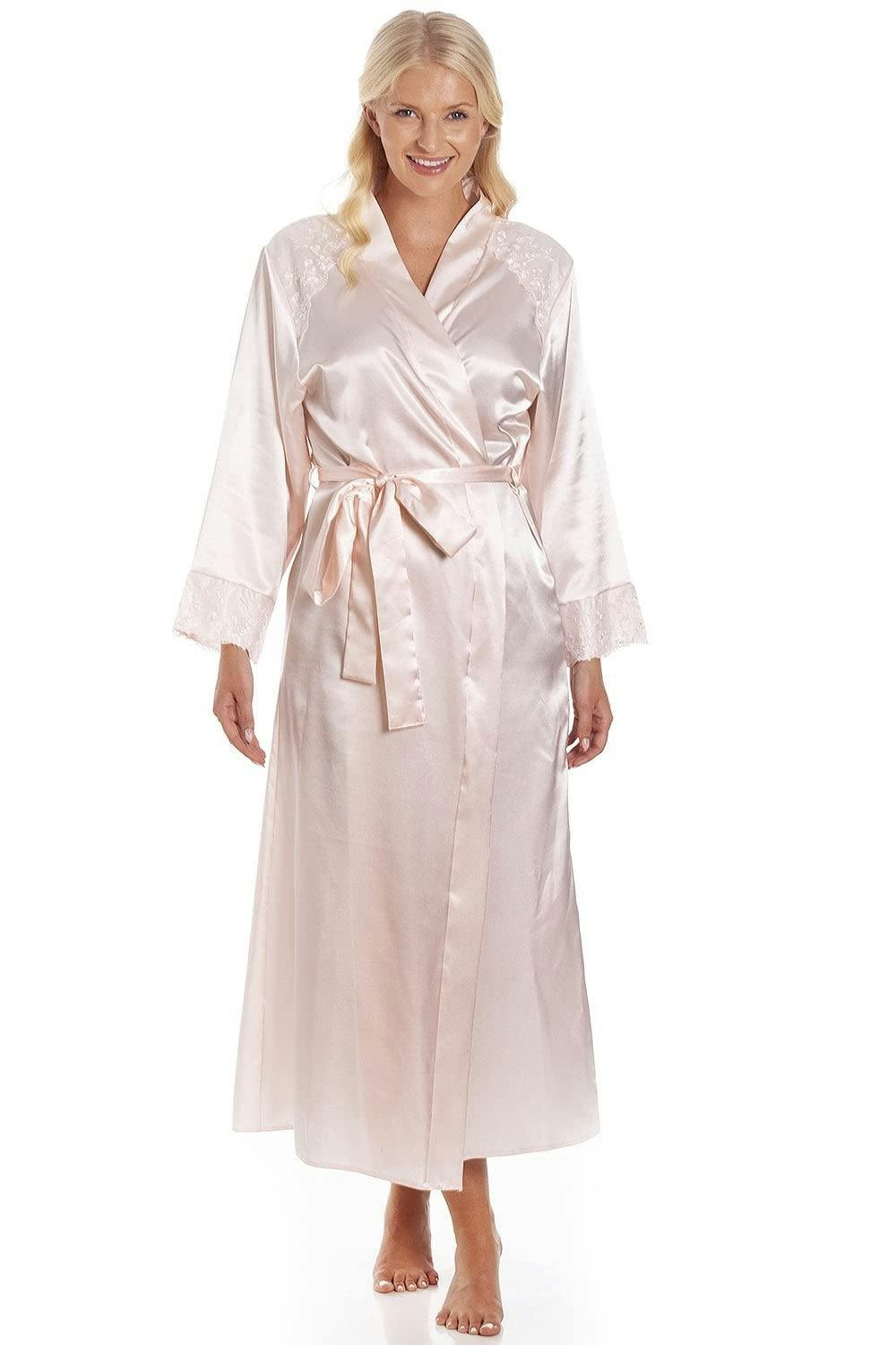 Camille Women's Peach Luxury Long Satin Wraps - 18-20