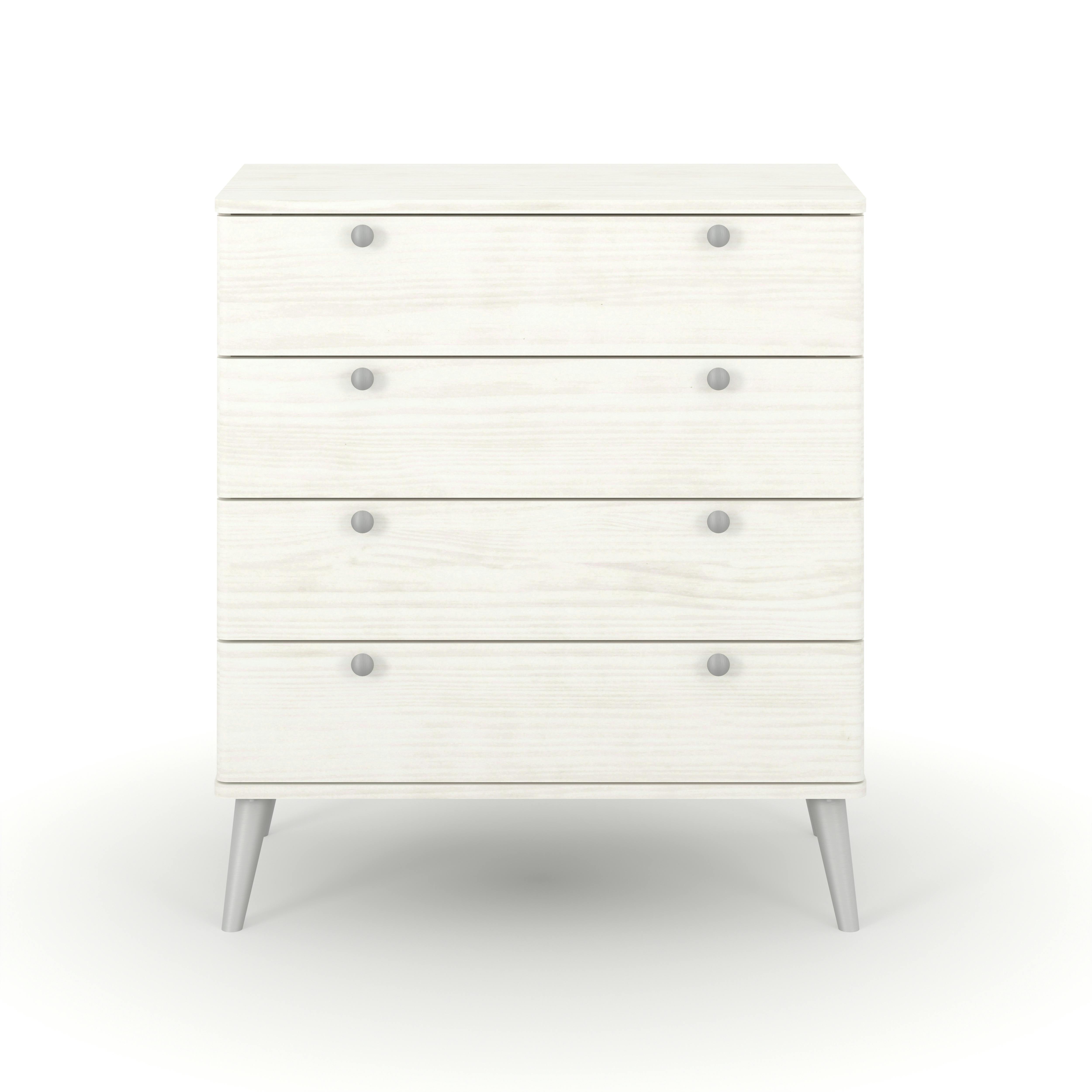 Core Products White Augusta Curve 4-Drawer Chest Of Drawers