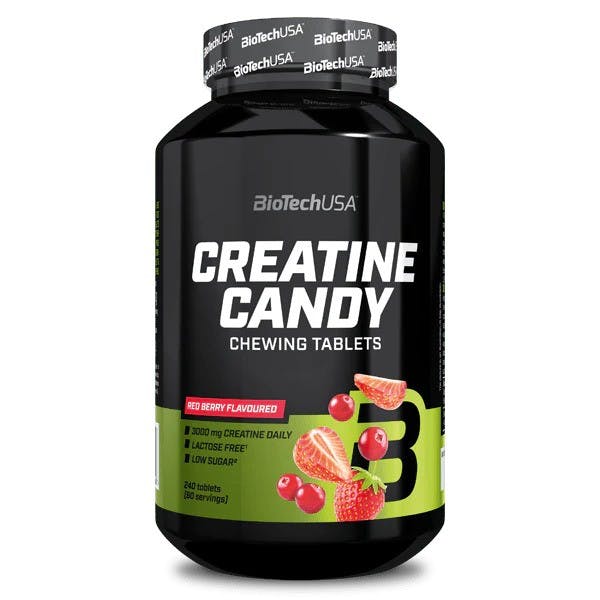 Biotechusa Red Creatine Candy Chewing Tablets, Berry - 240 Tabs