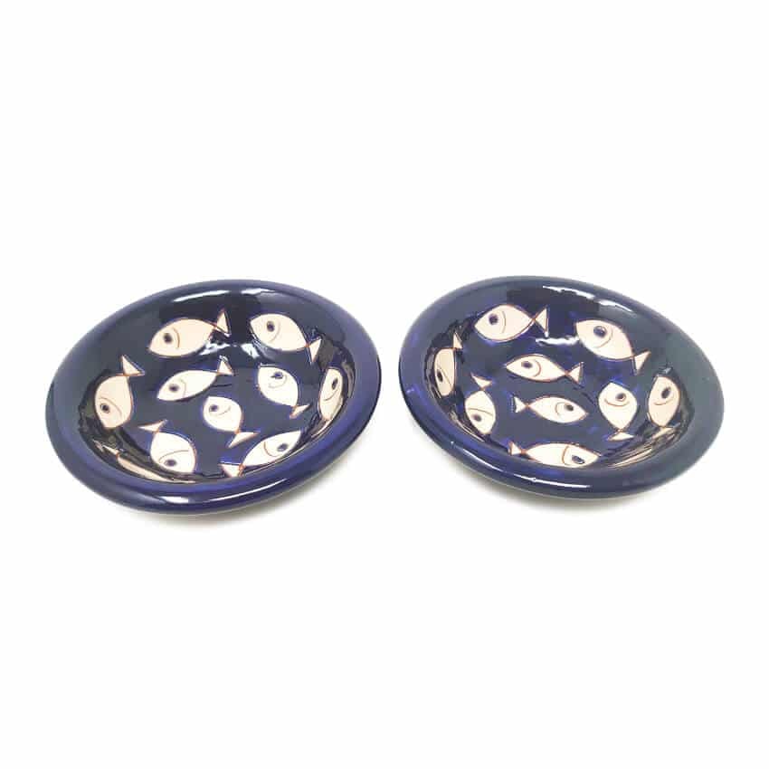 Rackhams Blue/White Signature - & Fish - Sets Of Tapas Bowls - Fish - Set Of 2 X 12Cm - 2 X 12Cm Bowls