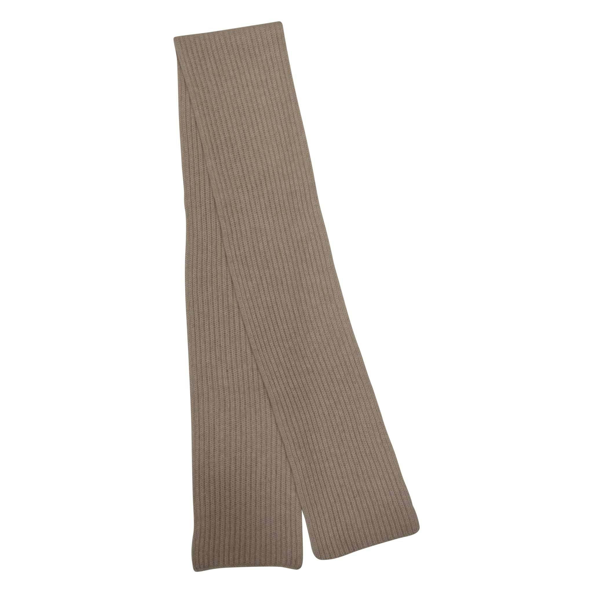 House Of Dalziel Black/Grey Cashmere Skinny Rib Scarf - Pebble