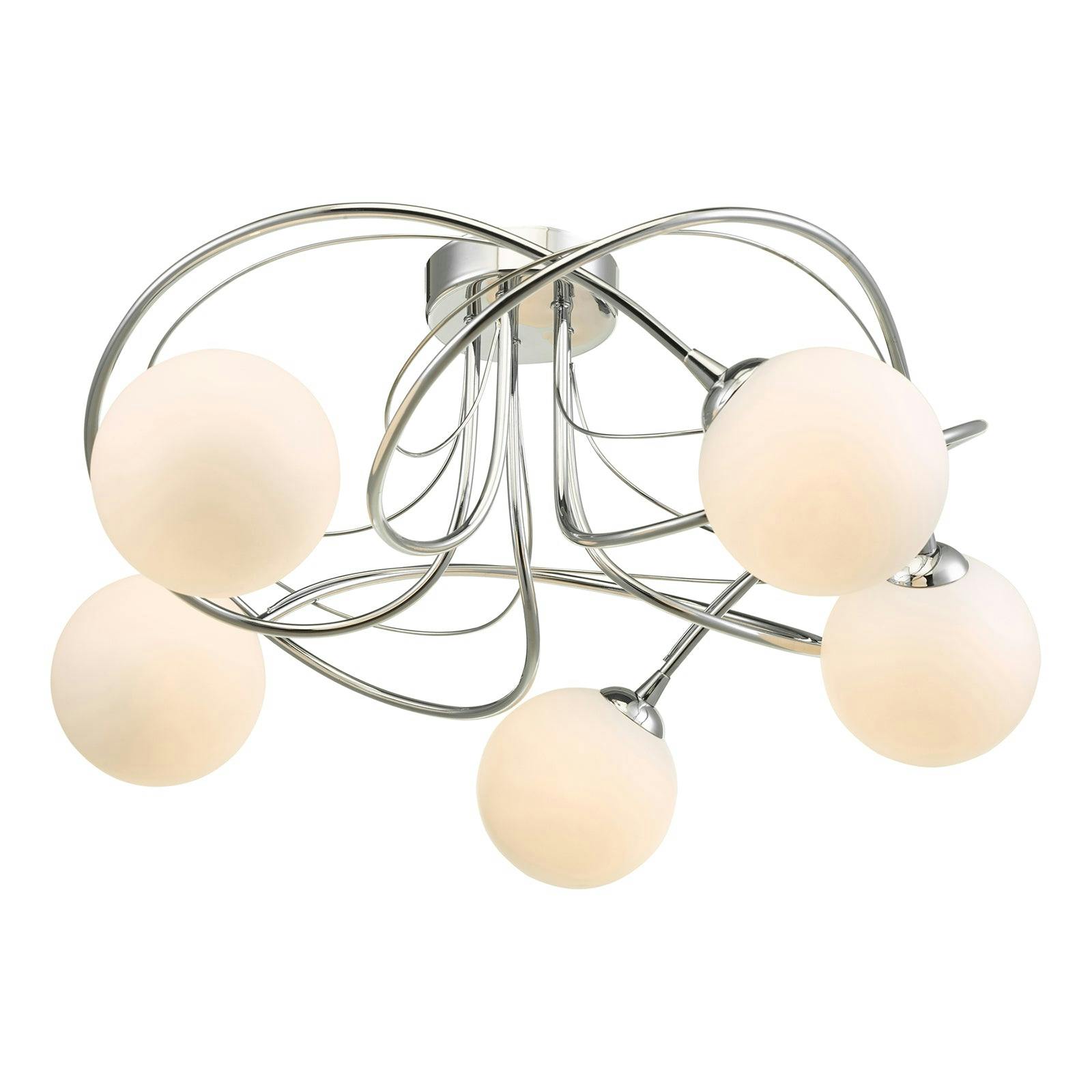 Pagazzi Lighting Light Pagazzi Ing Violet 5- Polished Chrome Semi-Flush Ceiling