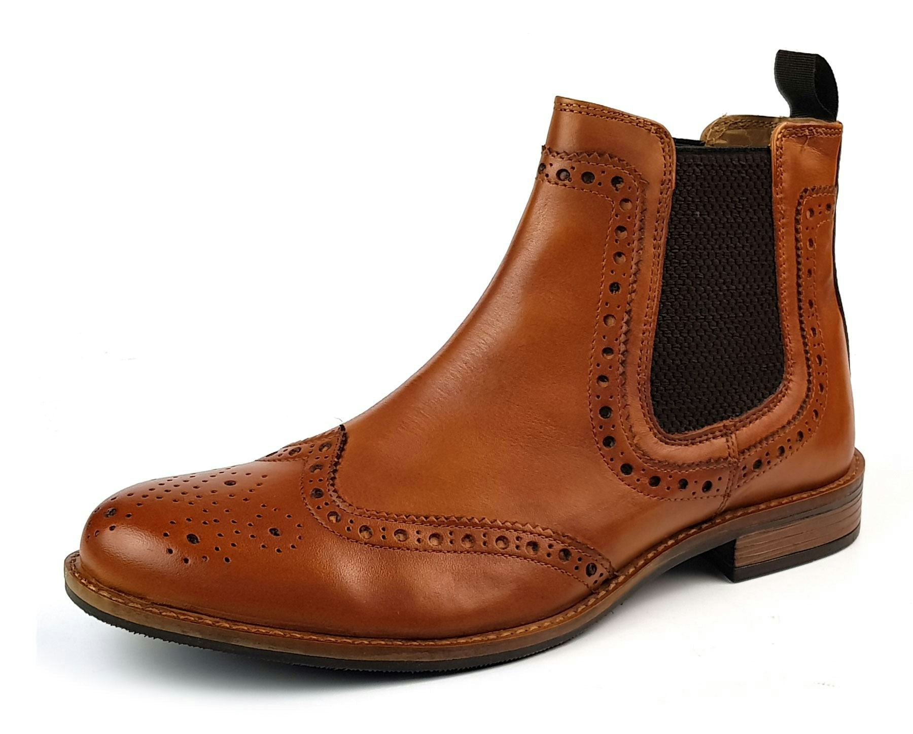 Roamers Men's M143bt Leather Cheslea Pull On Dealer Boots - Tan - 11 Uk