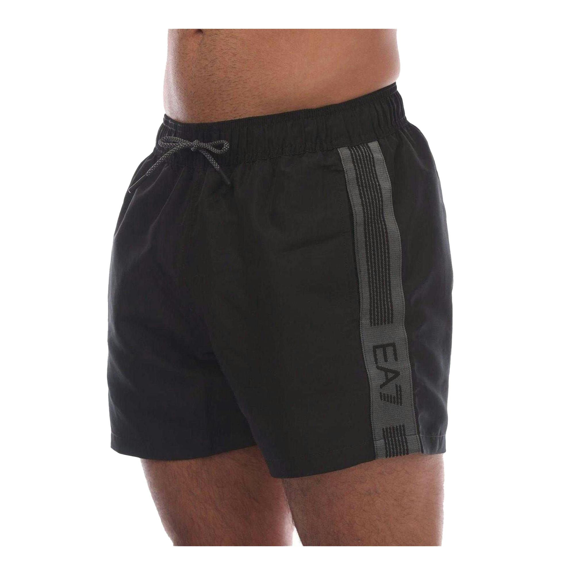 Emporio Armani Ea7 Men's Black Polyester Swim Shorts - S - 100% Polyester