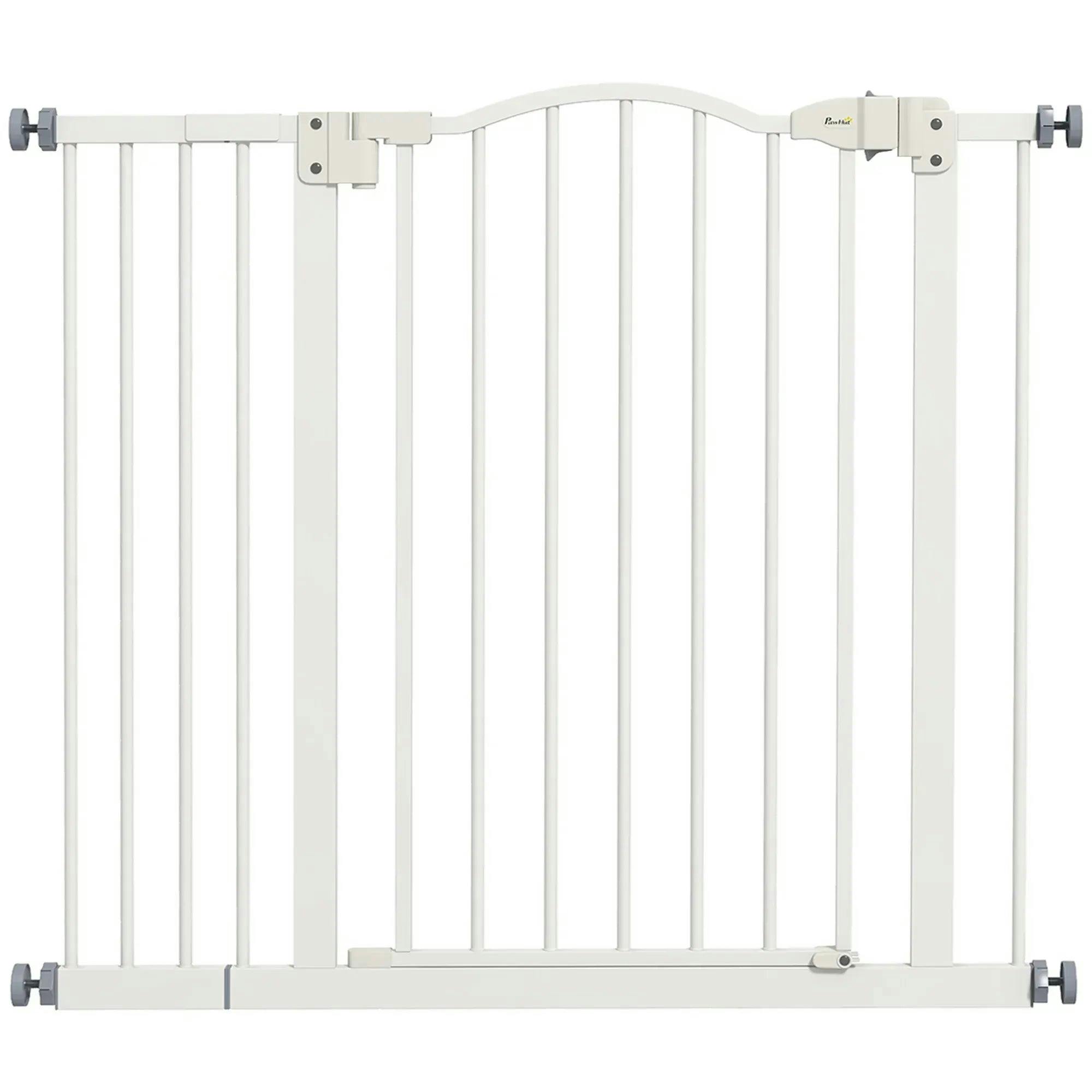 PawHut White Metal Adjustable Pet Safety Gate - 74-94cm Width - Image 6