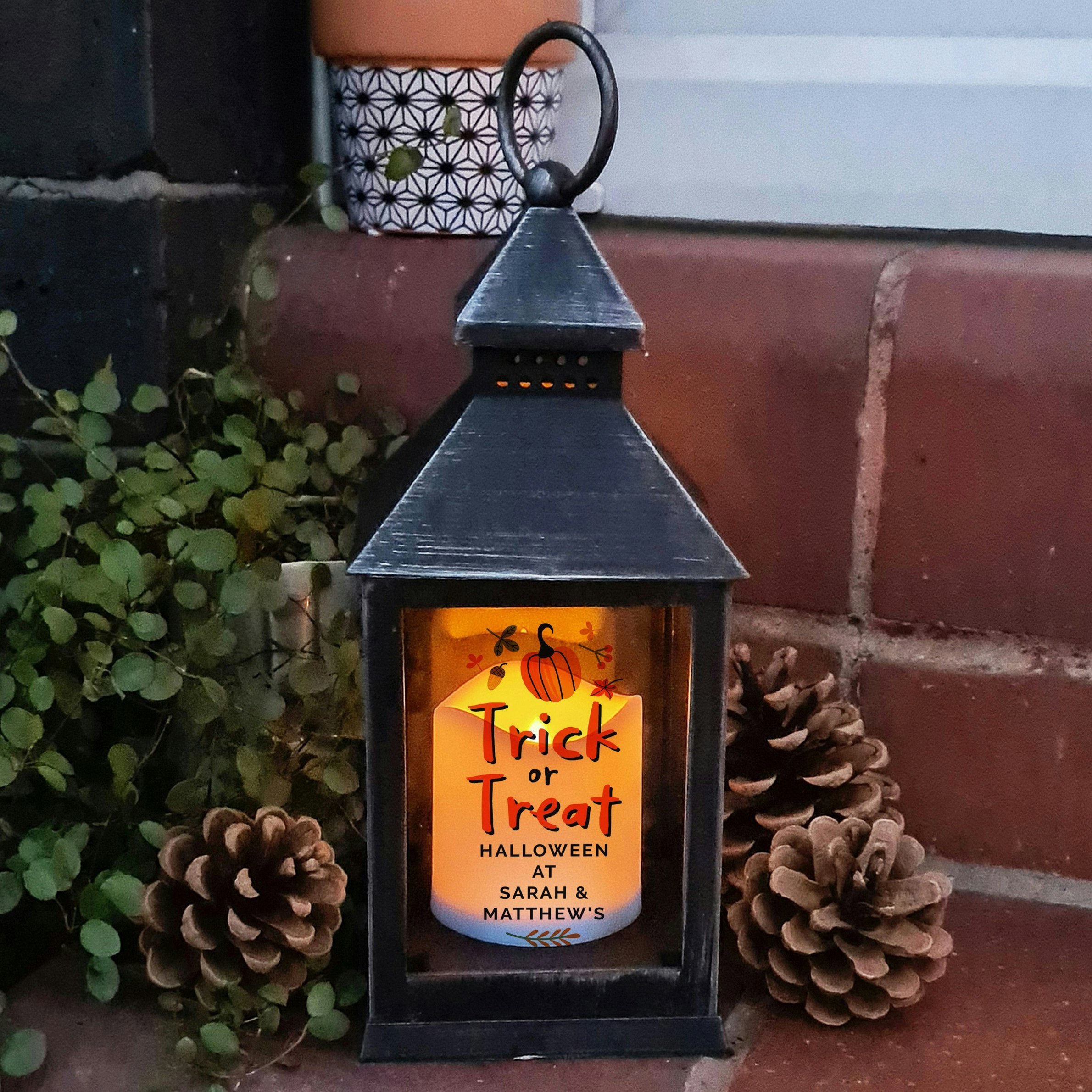 Personalised Memento Company Orange/Light Personalised Trick Or Treat Lantern