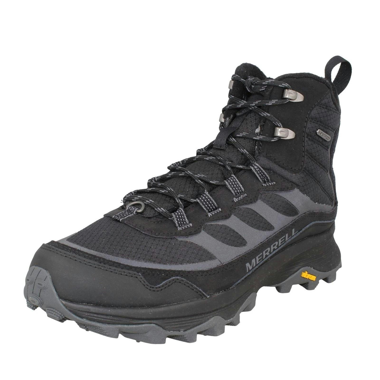 Merrell Men's Black Grip Vibram Sole Waterproof Ankle Boots Moab Speed Thermo Mid Wp - Uk 11