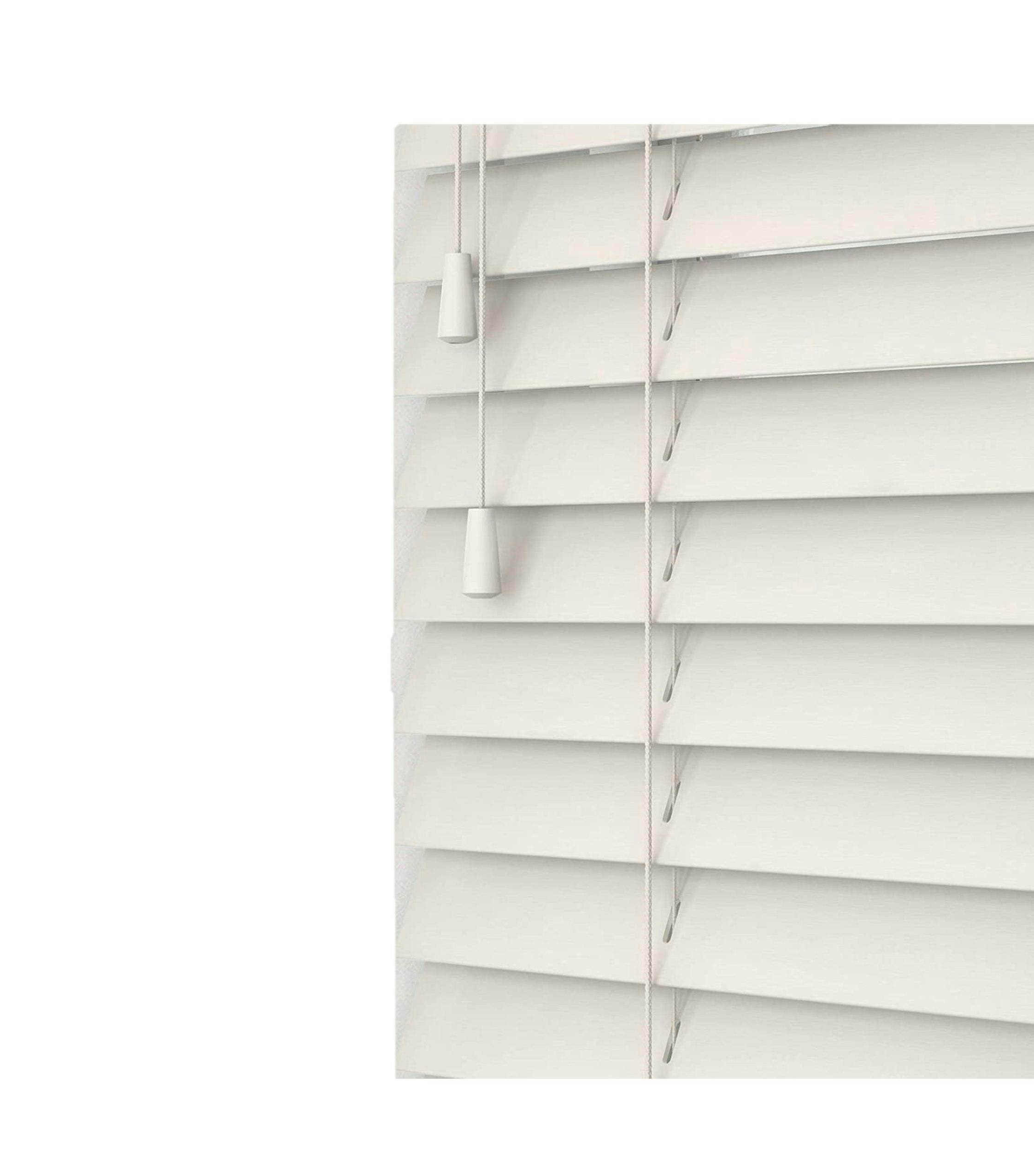 Rackhams White Fog Wooden Venetian Blinds With Strings (130Cm Drop) - 75Cm