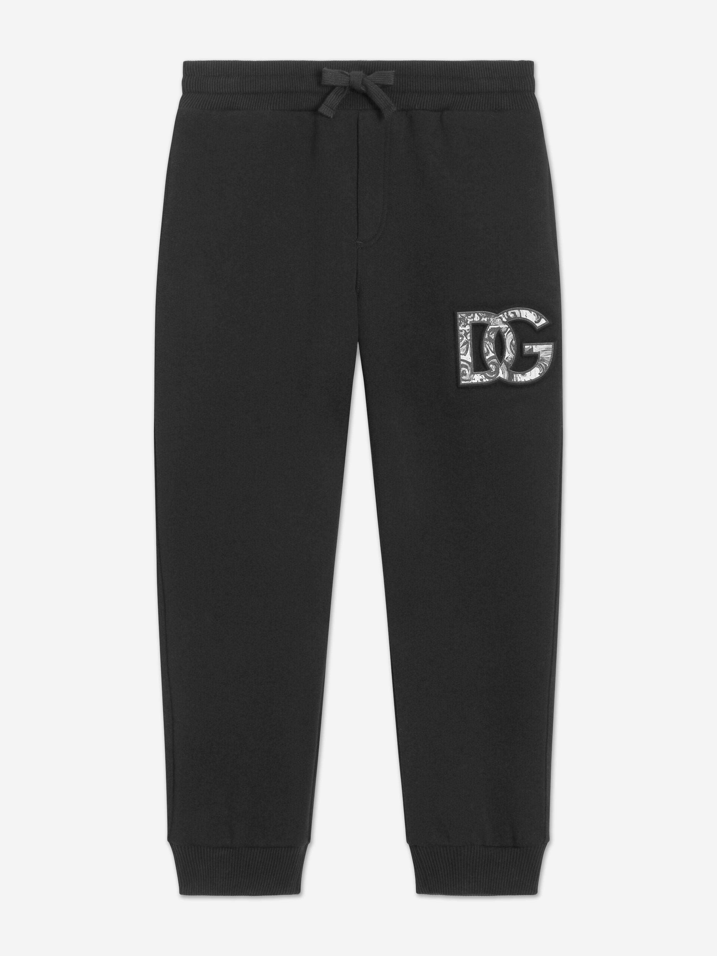 Dolce & Gabbana Kids Boys Black Dolce & Gabbana Embossed Logo Joggers In - 2 Yrs