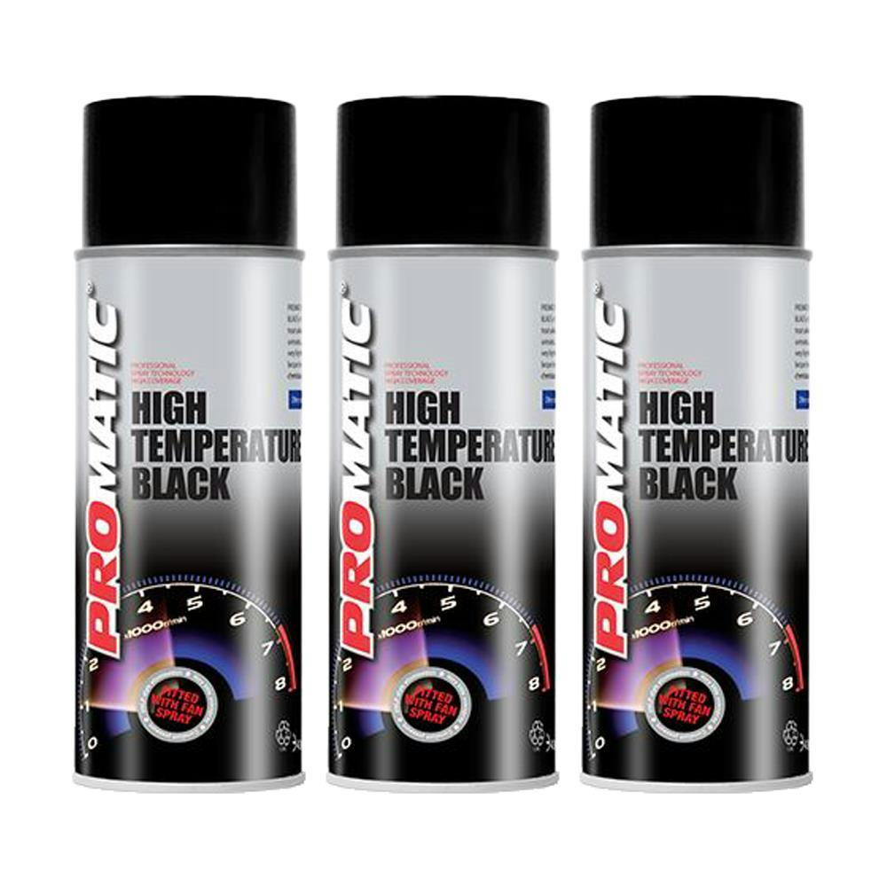 PROMATIC Professional High Temperature Black Fast Drying Aerosol - 400ml x 3 - Image 16