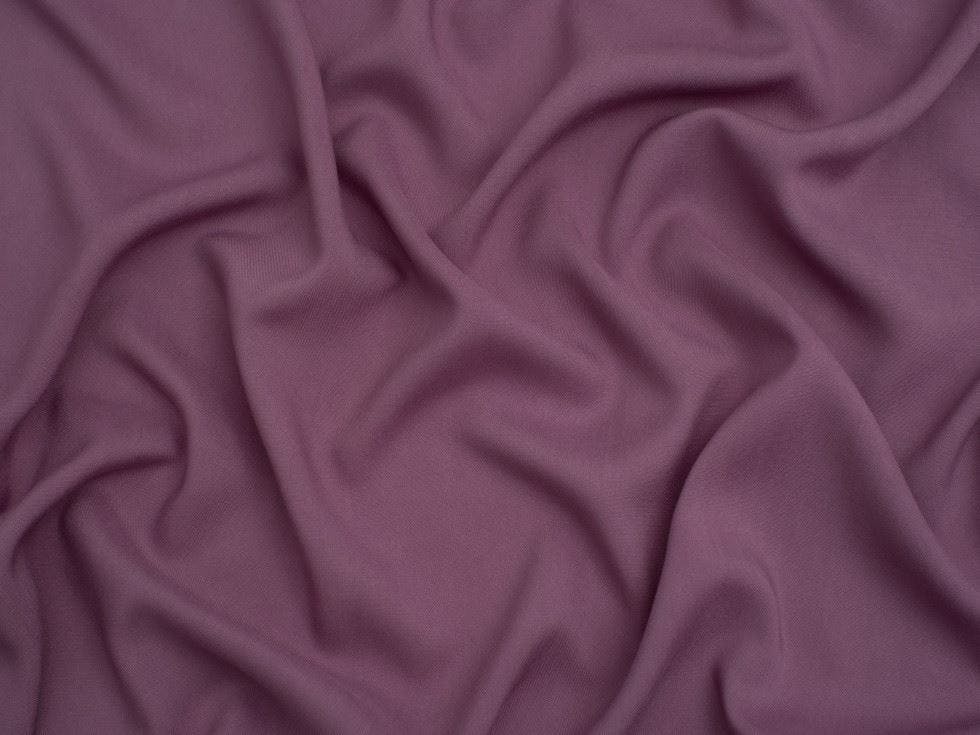 Minerva Core Range Mauve Minerva Viscose Challis Fabric - Plain Design Dressmaking Fabric, 140 Cm / 56" Wide - Per Metre