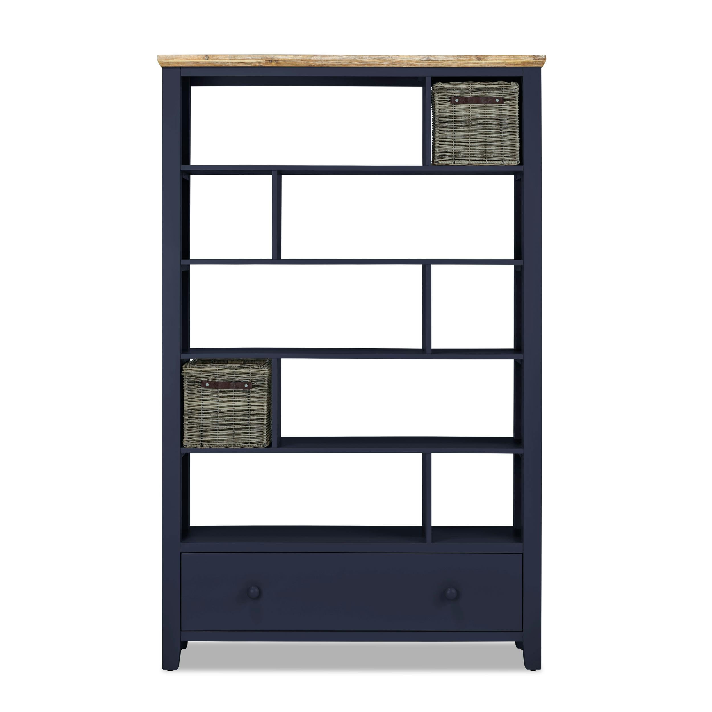 Statement Furniture Florence Room Divider Shelving Unit With Drawer - Navy Blue - Image 2