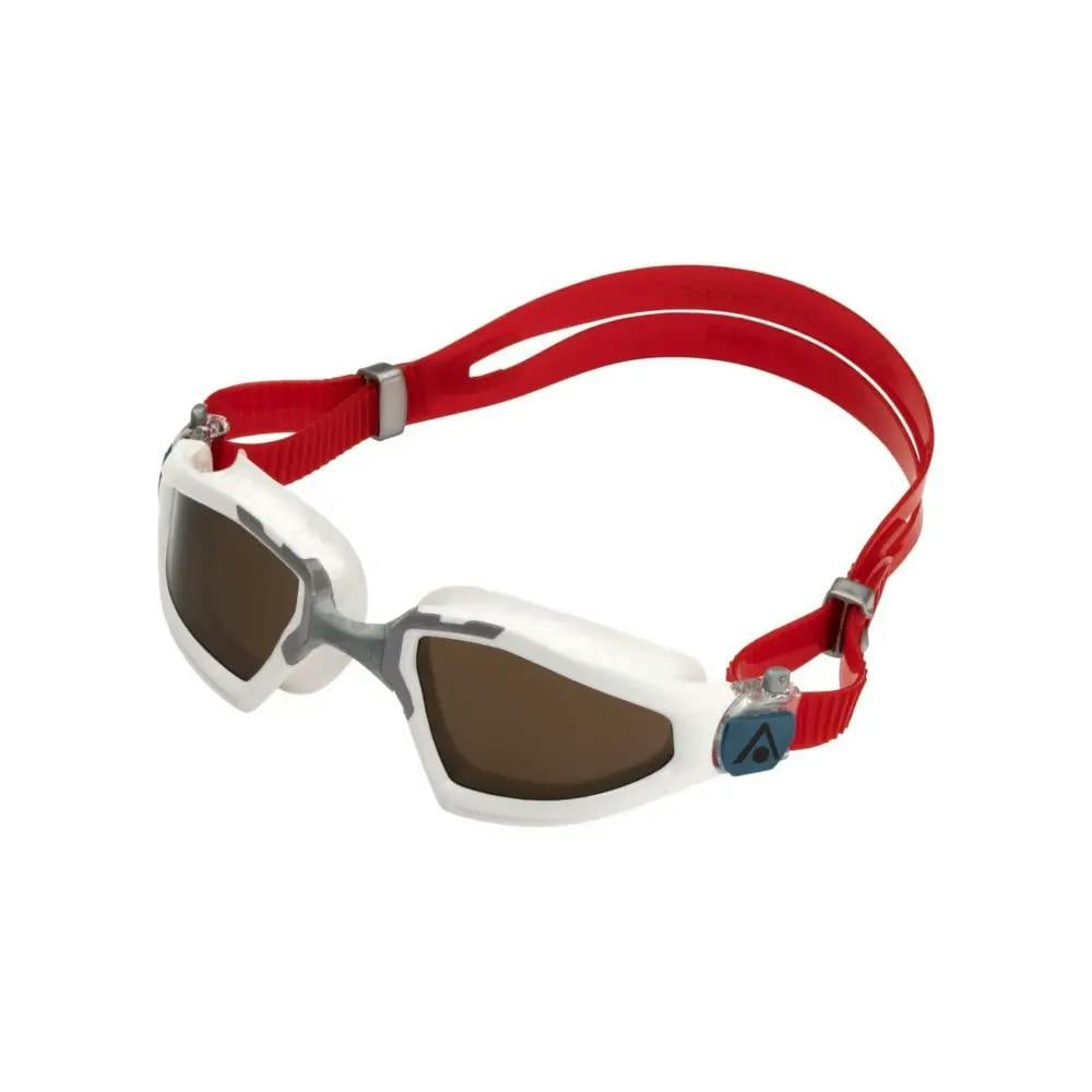 Aqua Sphere White/Red/Brown Aquasphere Kayenne Pro Swim Goggles - Polarised Lens