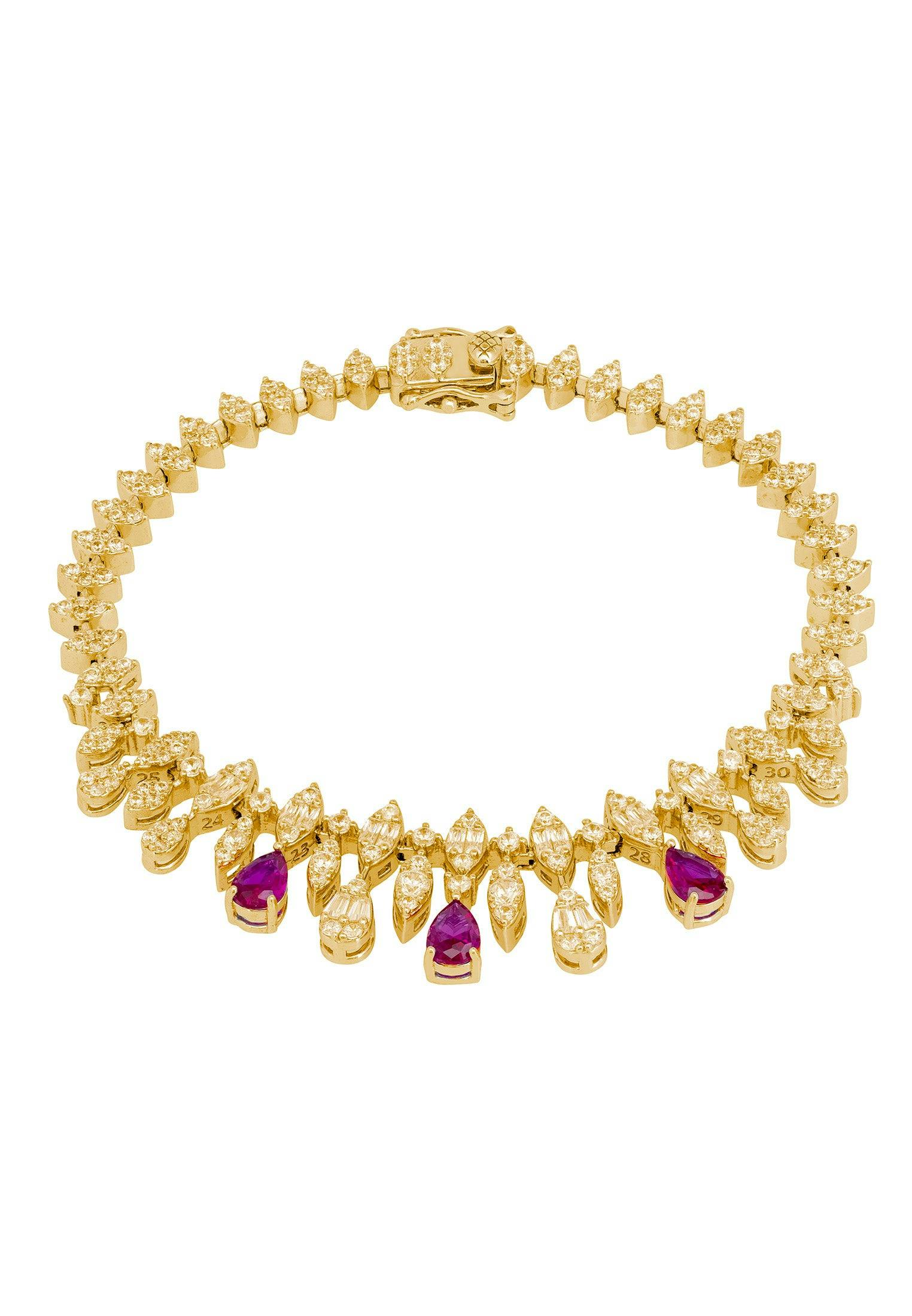 Latelita Gold Duchess Ruby Tennis Bracelet