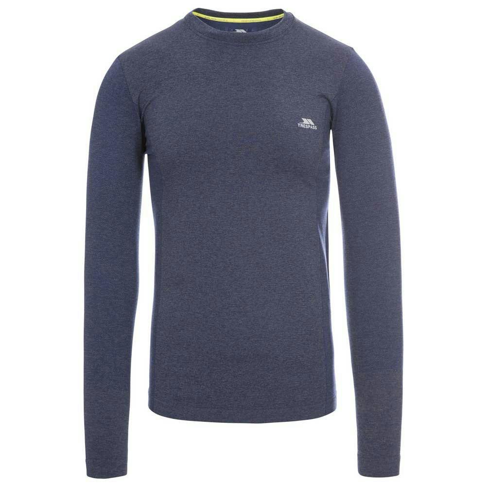 Trespass Men's Timo Long Sleeve Active Top - Navy Marl - L - Navy Marl - 59% Polyamide/36% Polyester/5% Elastane