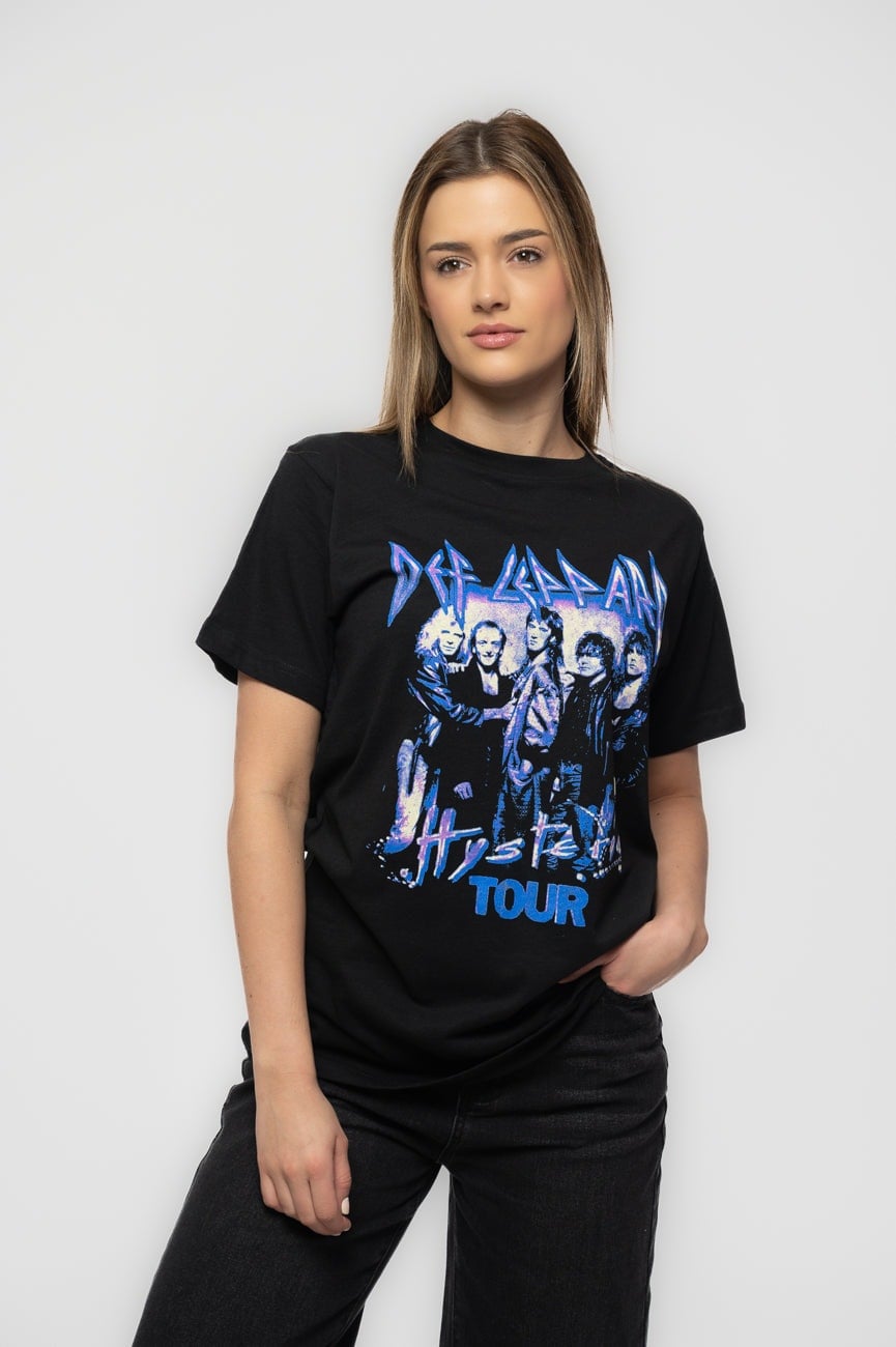 Paradiso Clothing Unisex Black Paradiso Def Leppard Hysteria Tour T Shirt - S