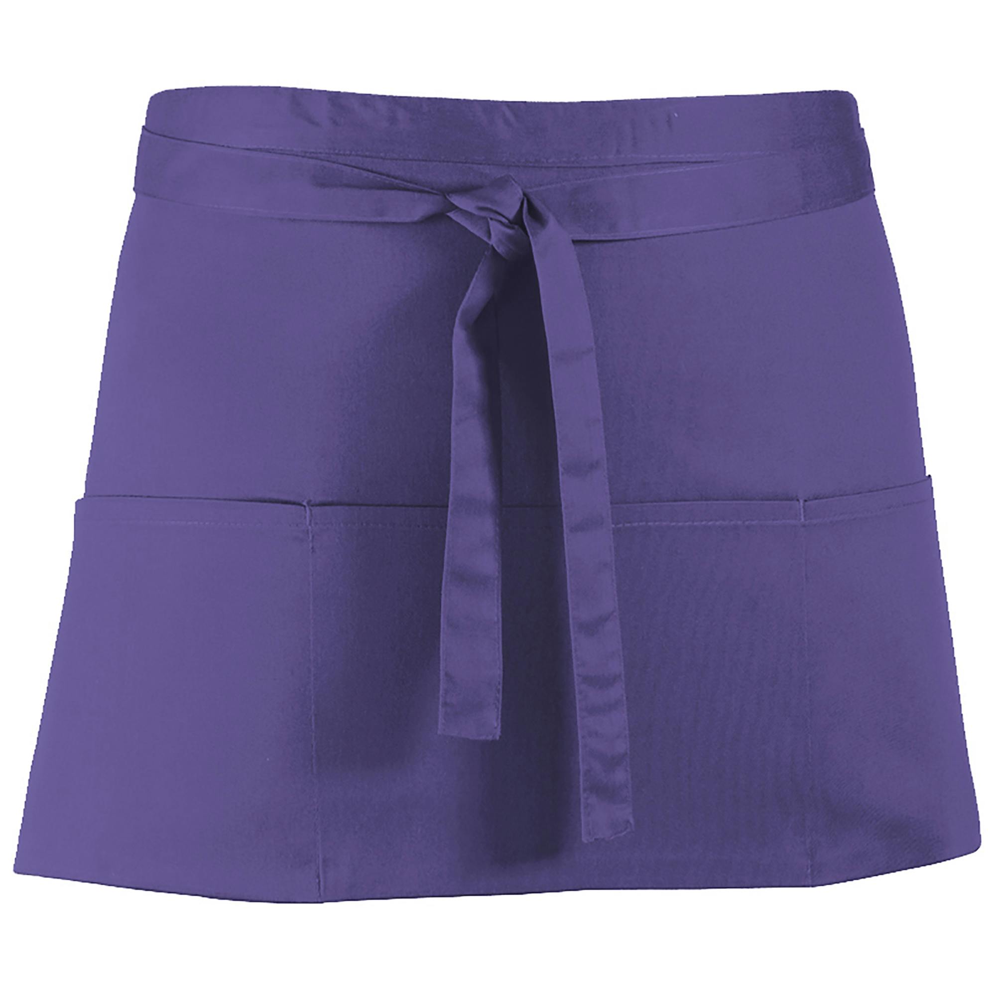 Premier Women's Purple Colours 3 Pocket Apron Workwear In - Image 2