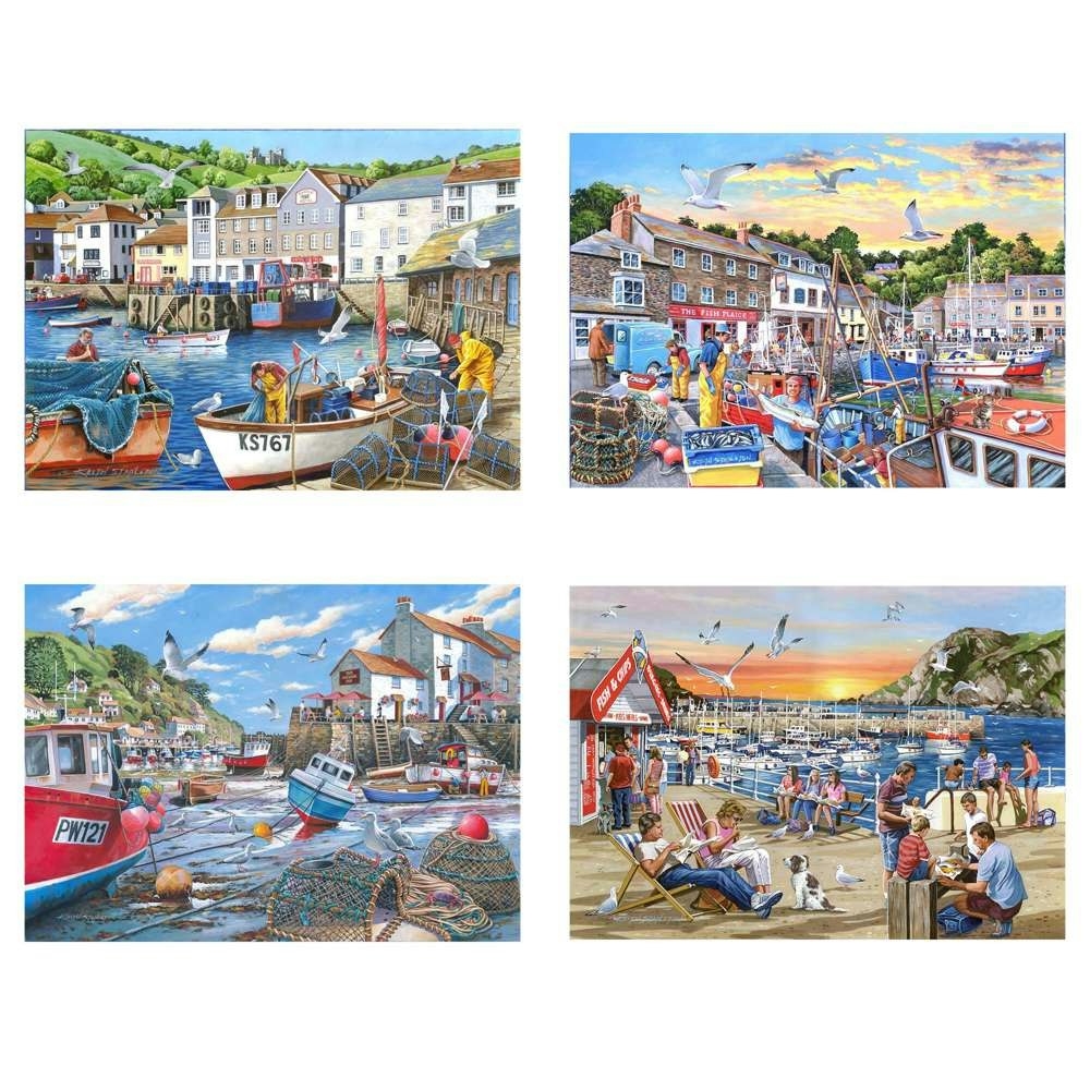 The House Of Puzzles Days At The Dock - 4 X 500 Piece Jigsaw Puzzle