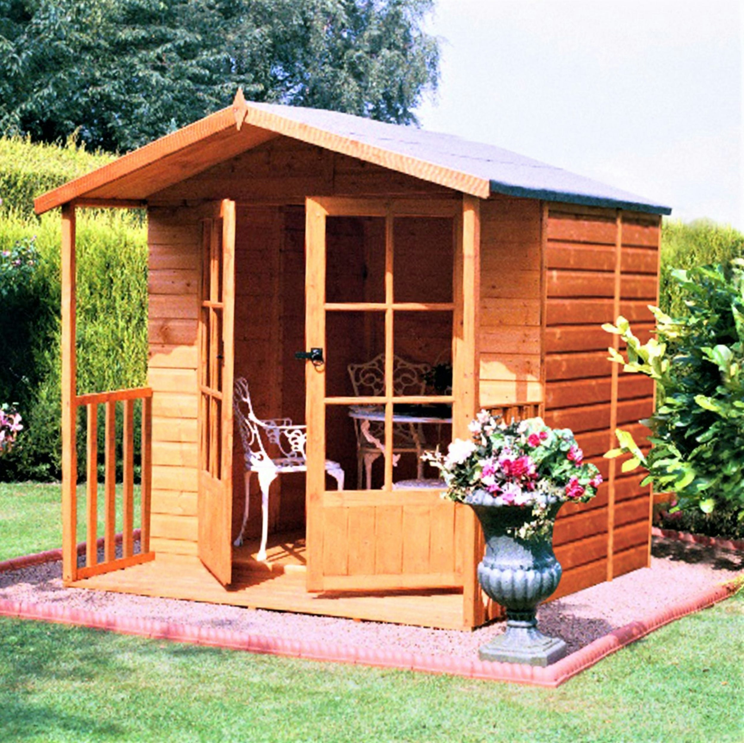 Rackhams Green Alnwick 7X7 12Mm Interlock Clad Wooden Summerhouse