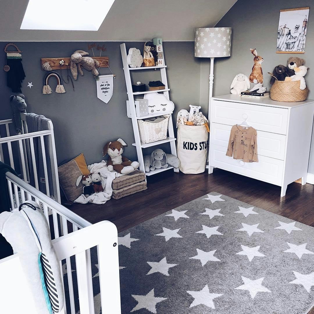 Rackhams Grey/White Sketch Kids Bedroom Rug - & Stars - 180Cm X 270Cm