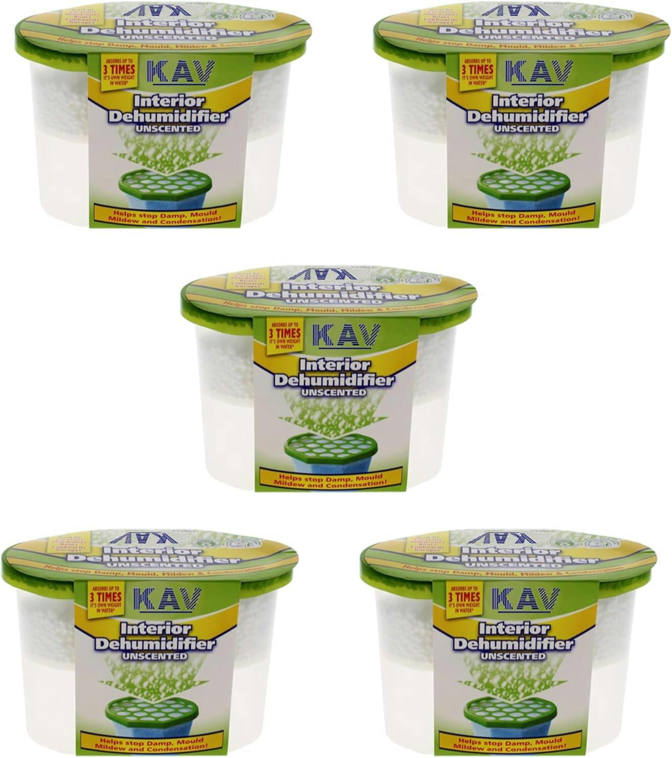 Kav Moisture Absorber Dehumidifier - Dampness Remover For Home, Kitchen - Combat Dampness, Mould, Odors With Hydrophilic Crystals Dehumidifier - 500Ml - Pack Of 5