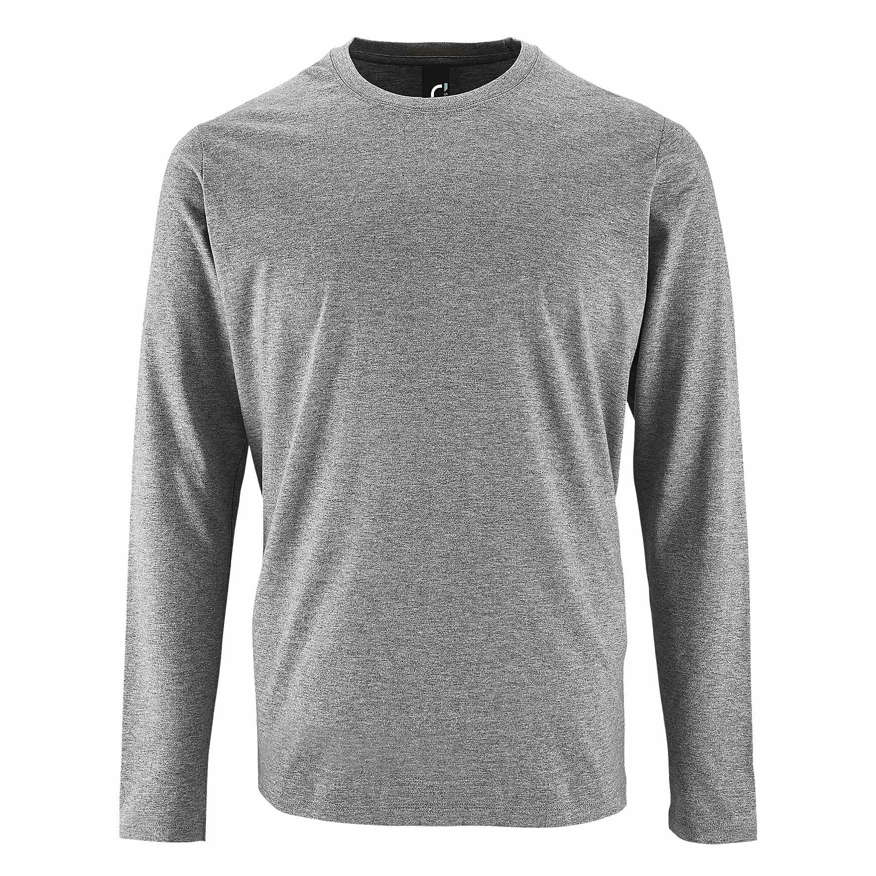 Sol's Men's Grey Imperial Long Sleeve T-Shirt In | Size: Xl - Image 2