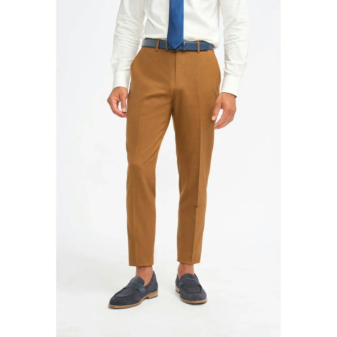 House Of Cavani Men's Brown James - Camel Formal Trousers - 46W 32L