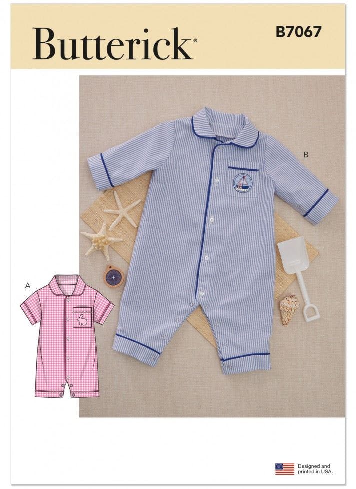 Butterick Sewing Pattern 7067, Jumpsuits For Baby, A (Xs-S-M-L) - Intermediate - A (Xs-S-M-L)