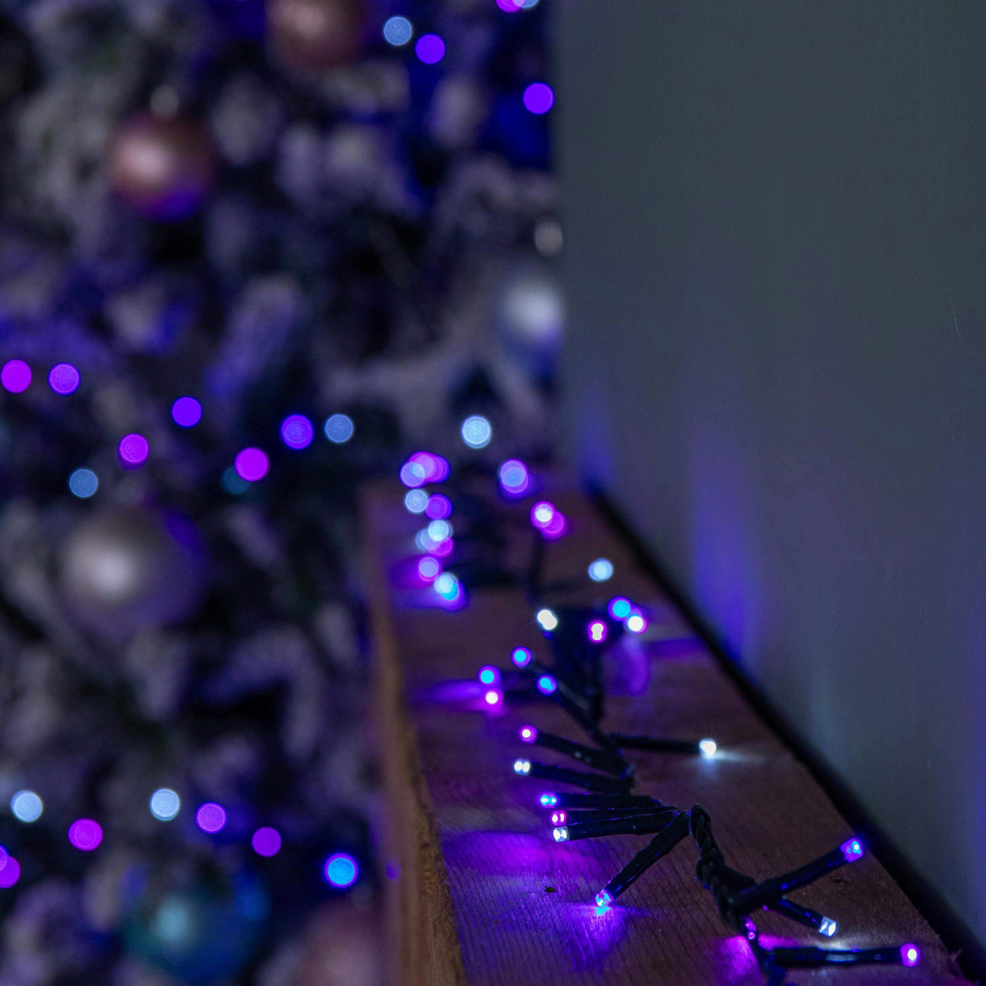 Blue/White/Purple 18.7M 750 Led Treebrights Christmas String Lights With Timer In & - Image 4