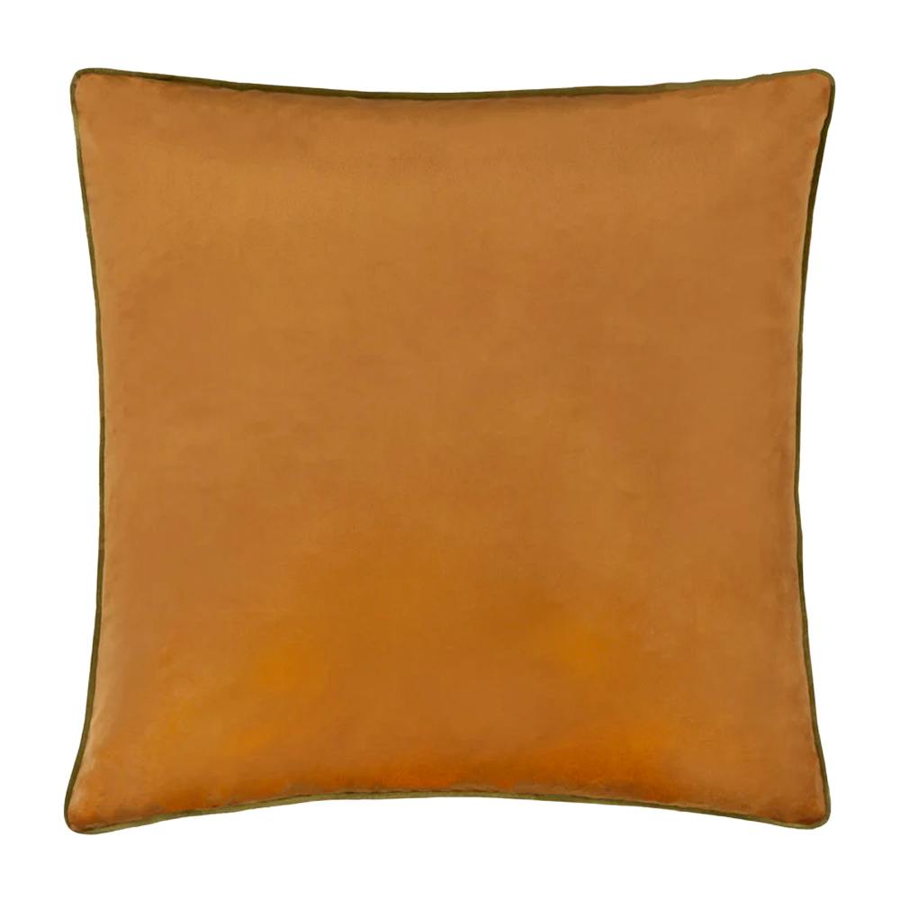 Furn Meridian Velvet Cushion Cover - Ginger/Olive - 45Cm X 45Cm - Ginger/Olive - 100% Polyester
