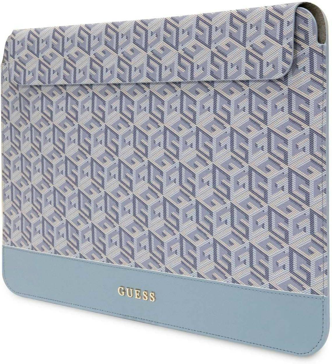 Guess Blue Gcube Stripes Laptop Sleeve For 14" Macbook - Gucs14hgcfseb