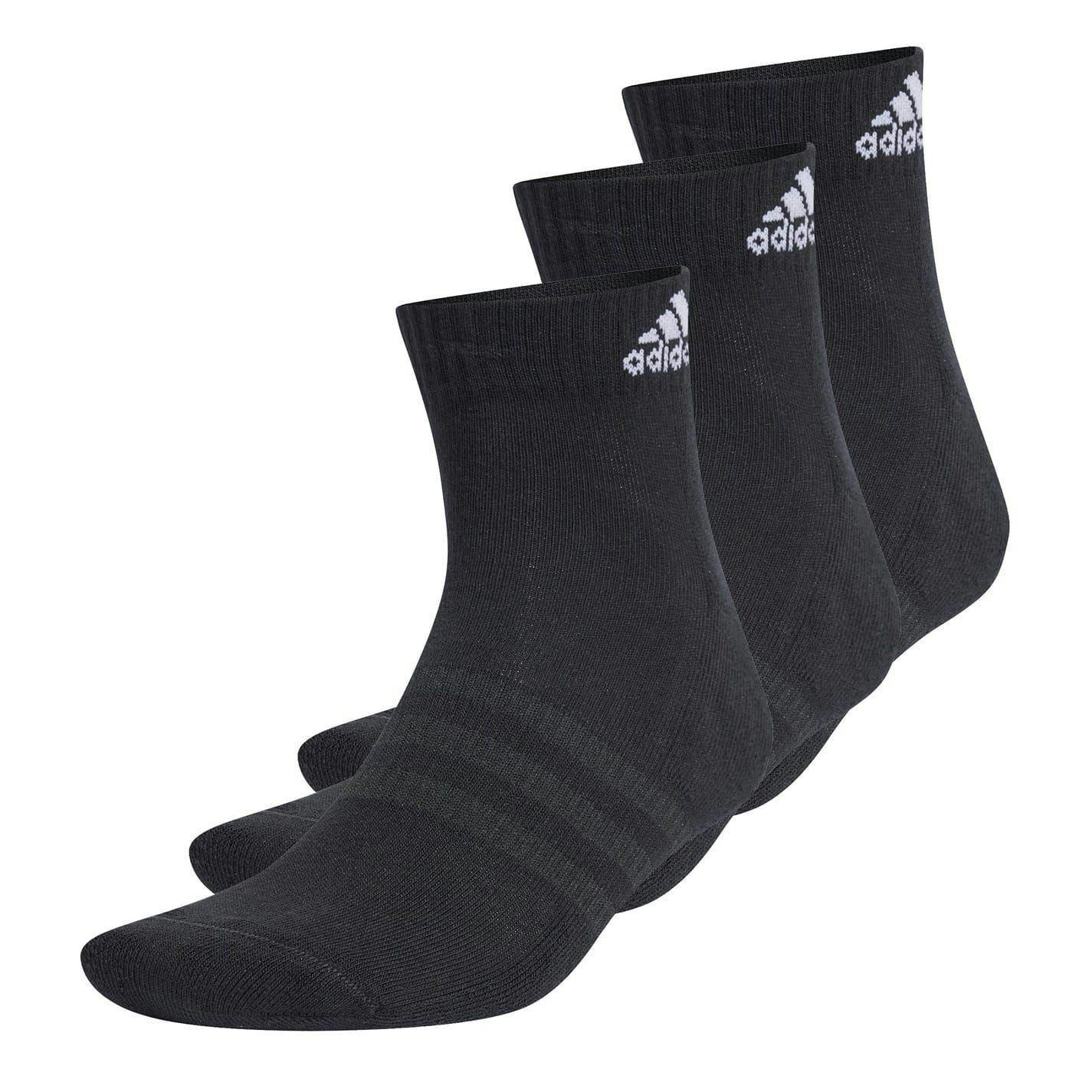 Adidas Women's Black Ankle Socks (Pack Of 3) - 6.5 Uk-8 Uk - 57% Cotton/41% Polyester/2% Elastane