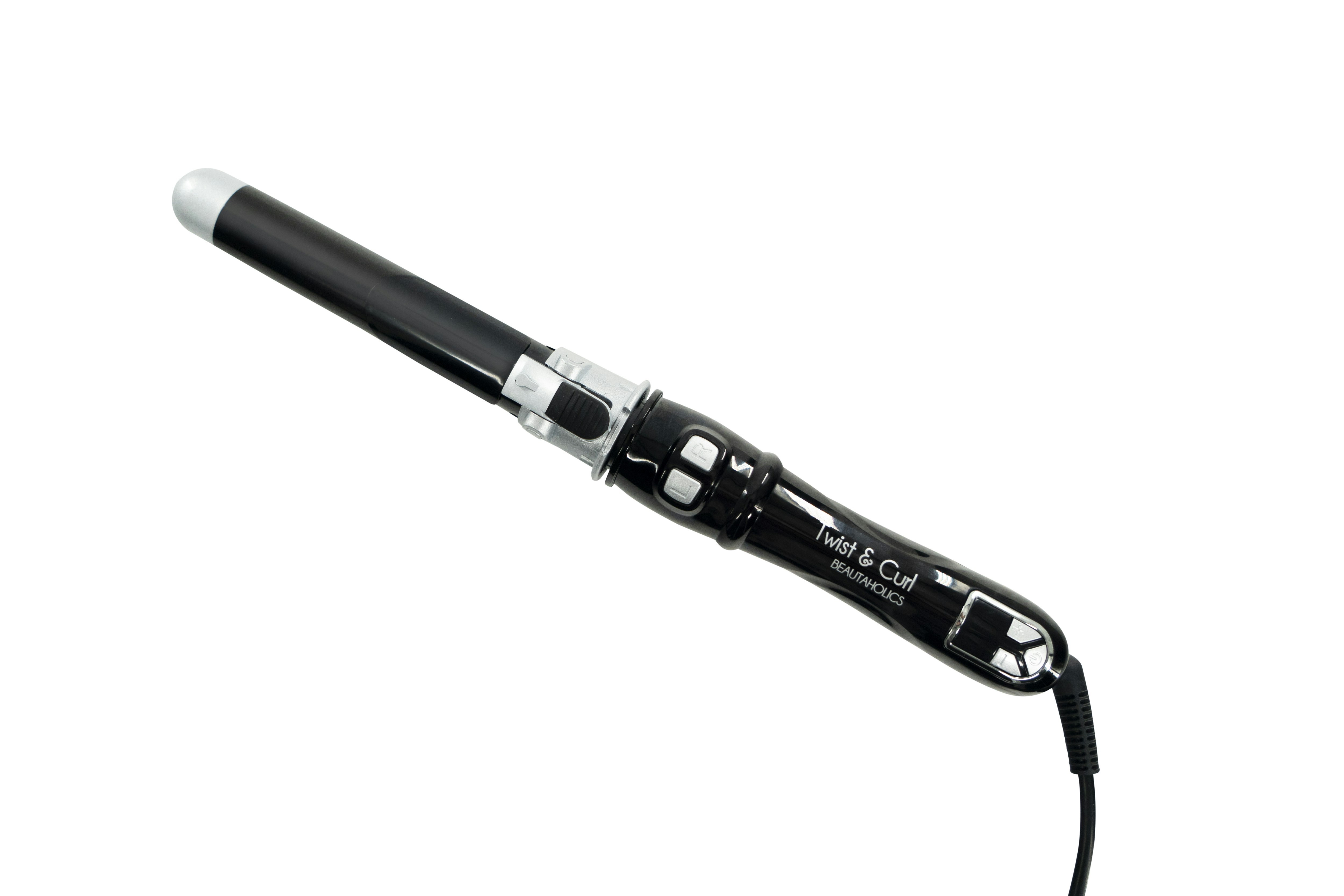 Beautaholics Black/Silver Twist & Curl Automatic Rotating Hair Curler - 28Mm