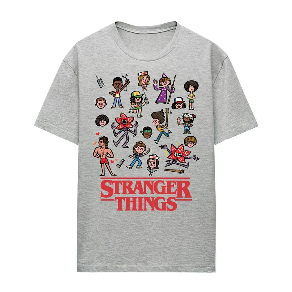 Stranger Things Women's Cartoon Character T-Shirt - Athletic Heather - Xl - Athletic Heather