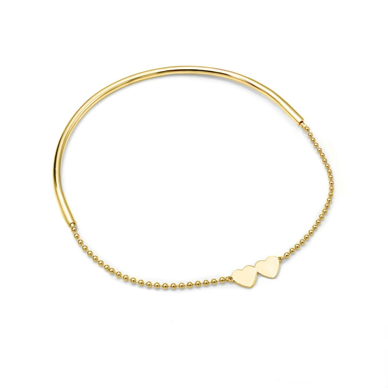Say It With Yellow/Gold Detachable Double Heart Choker Necklace